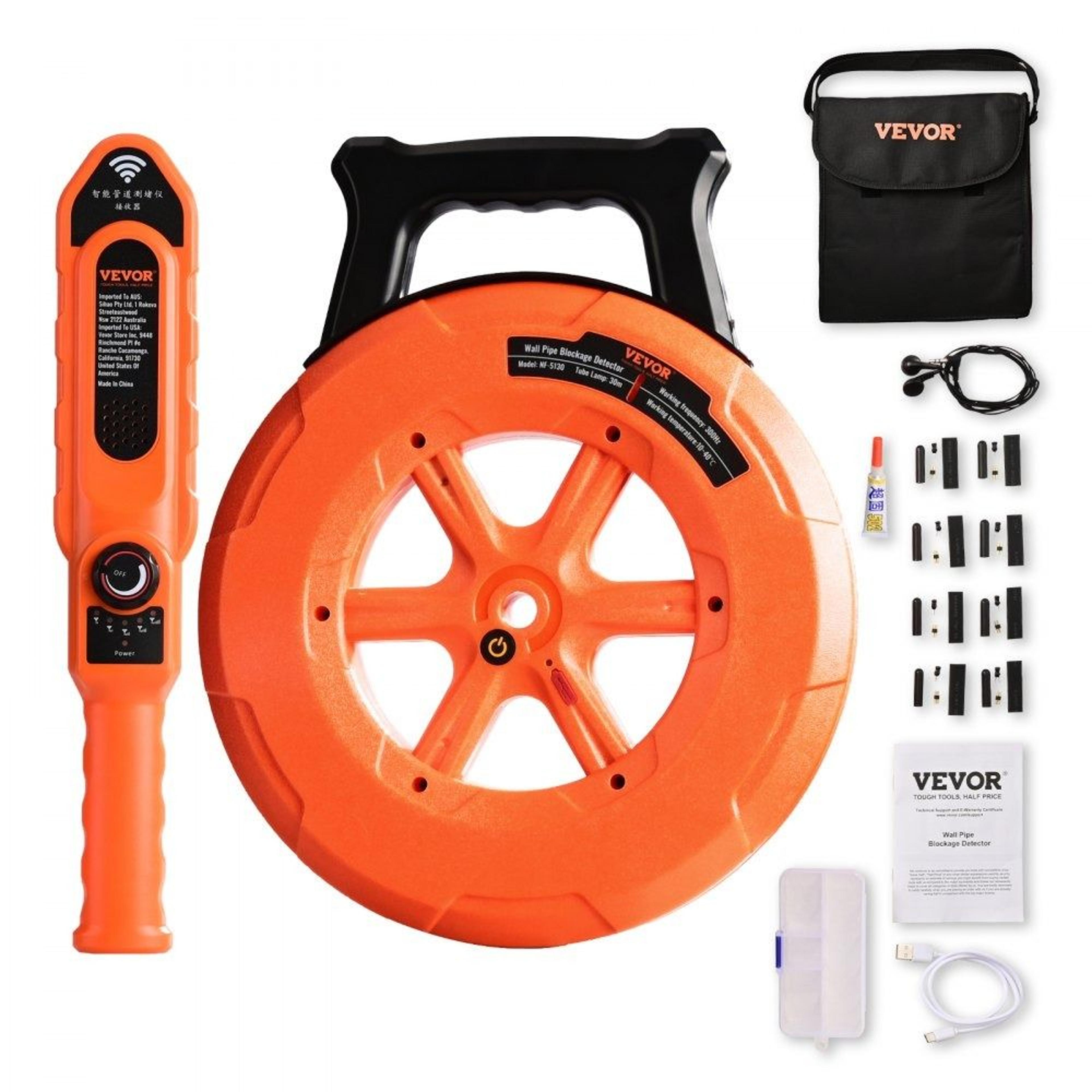 underground pipe locator 100ft pvc pipe blockage detector