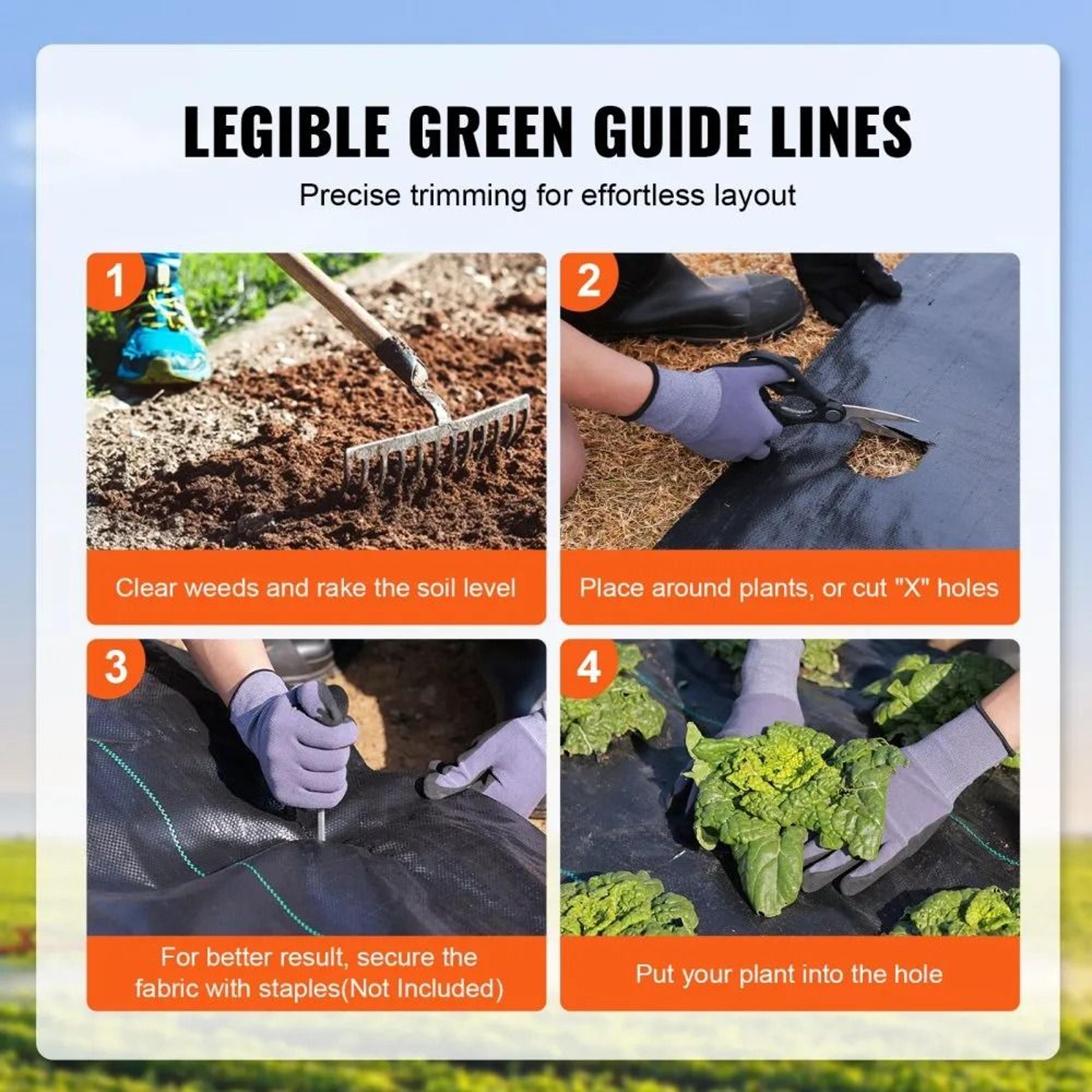 Heavy Duty Weed Barrier Landscape Fabric Woven Weed Control Mat 3