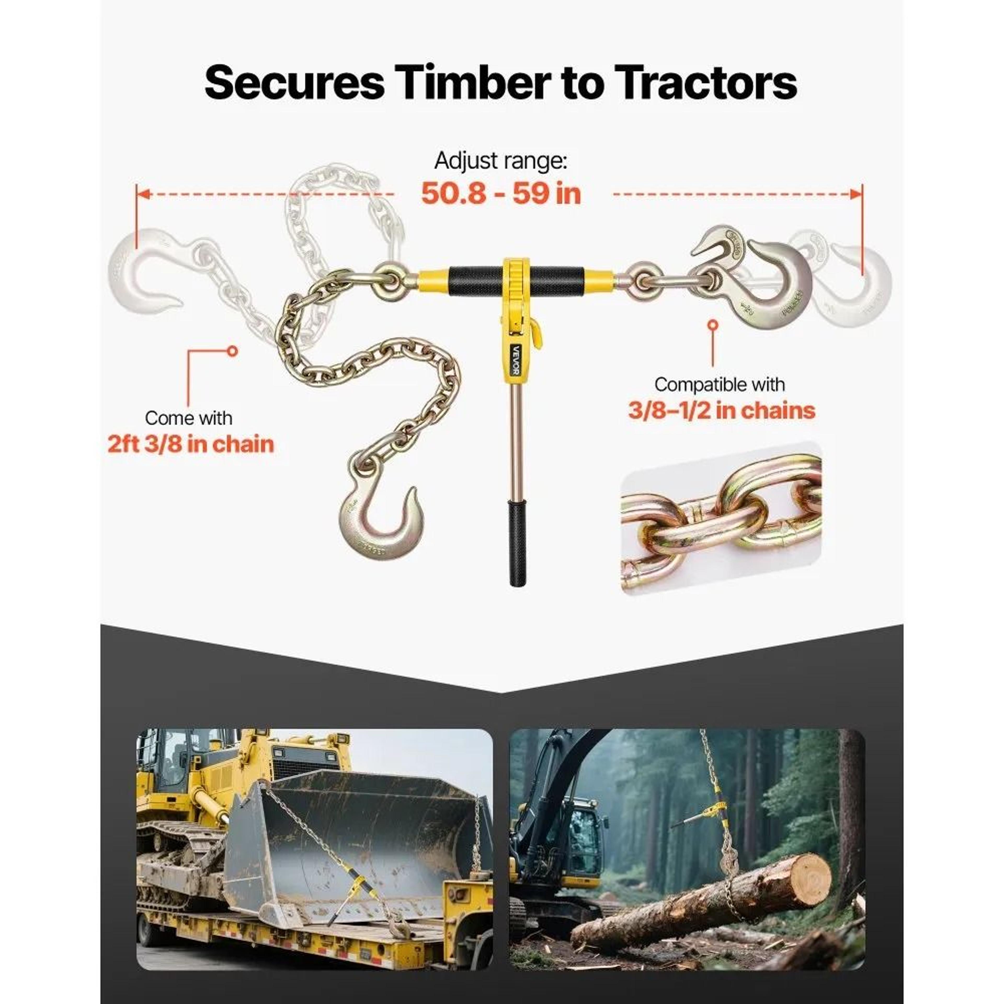 Heavy Duty Ratchet Load Binder 9200 Lbs Chain Tie Down Tool 5
