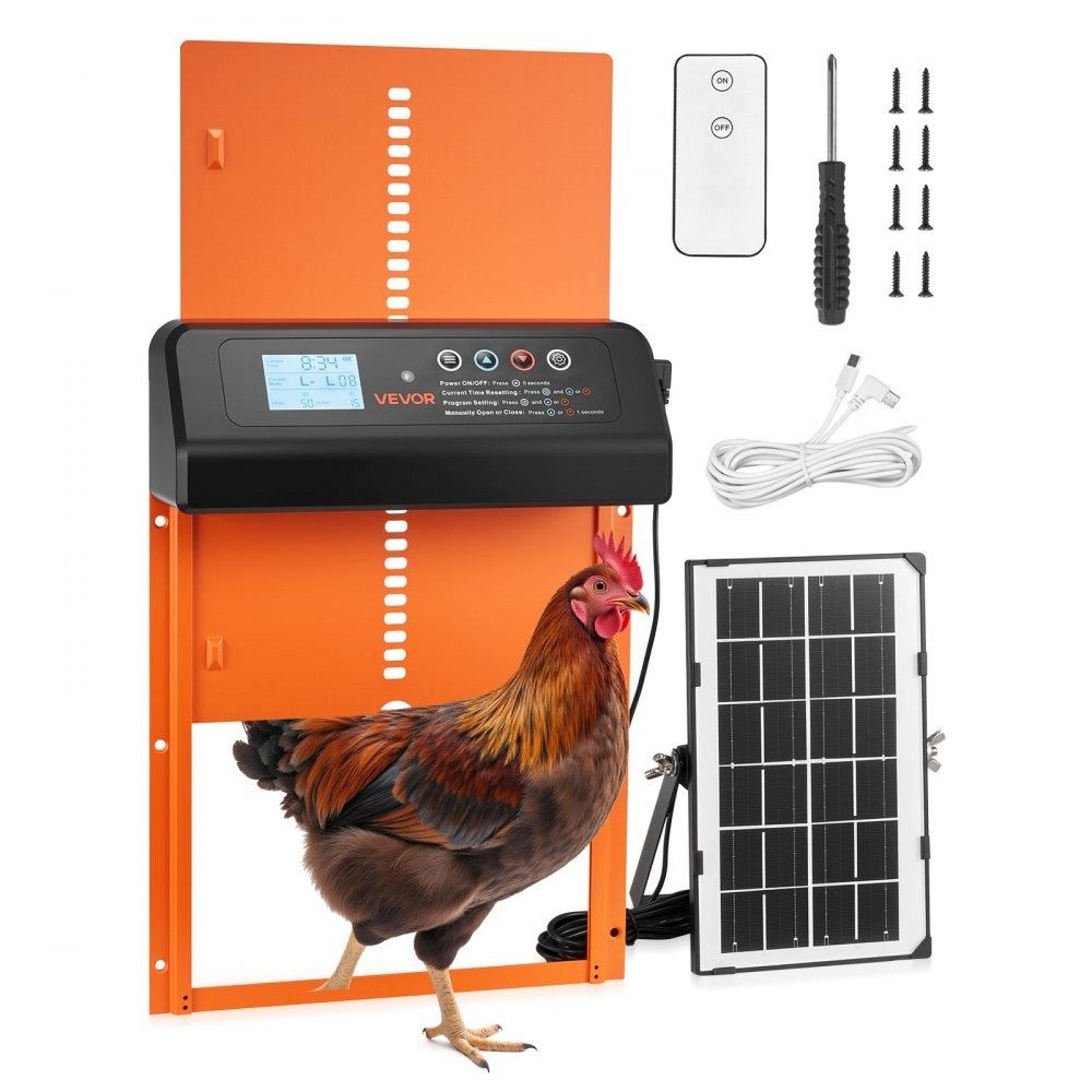 automatic chicken coop door solar powered smart poultry door opener
