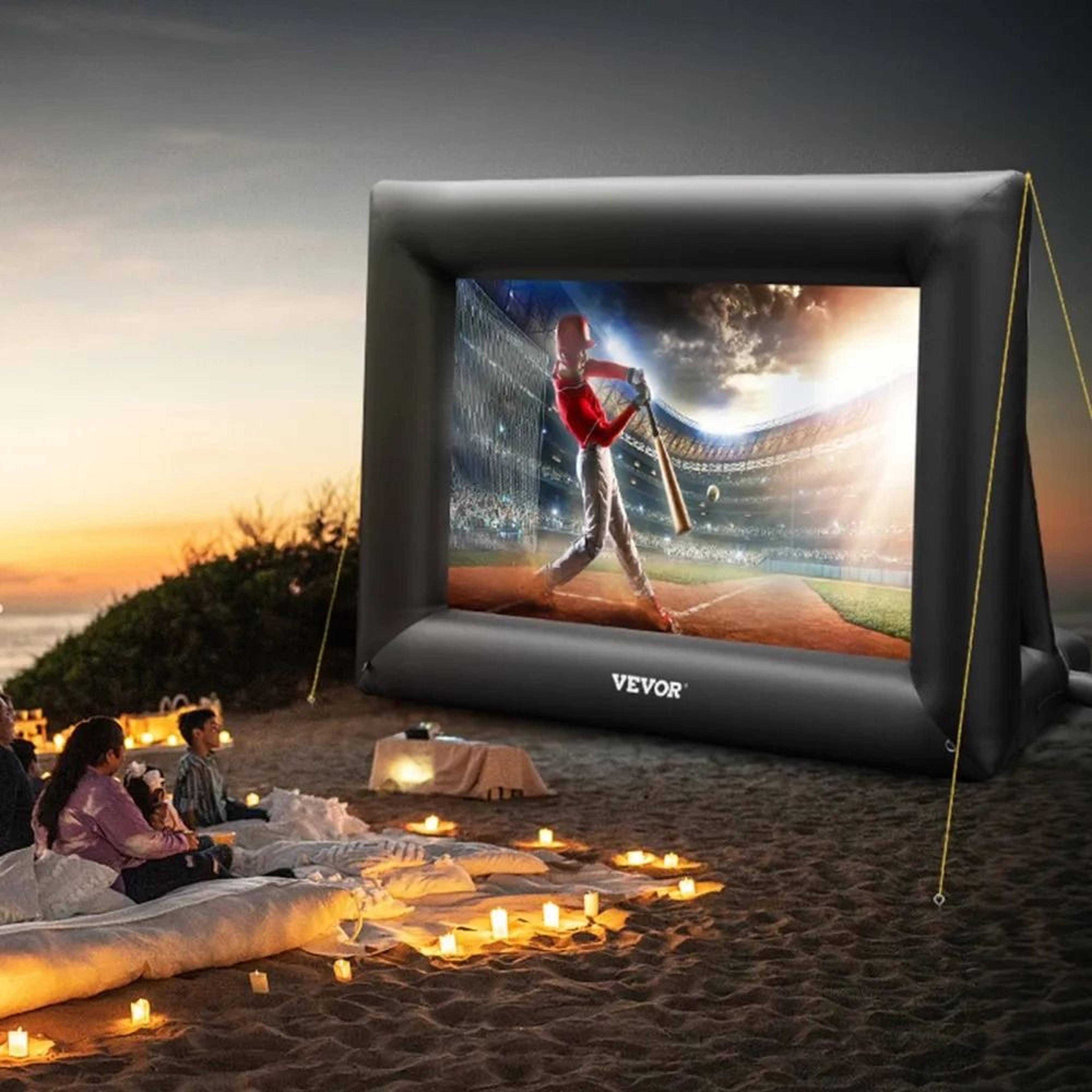24FT Inflatable Outdoor Movie Screen With 360W Blower Portable Projector Theater 4