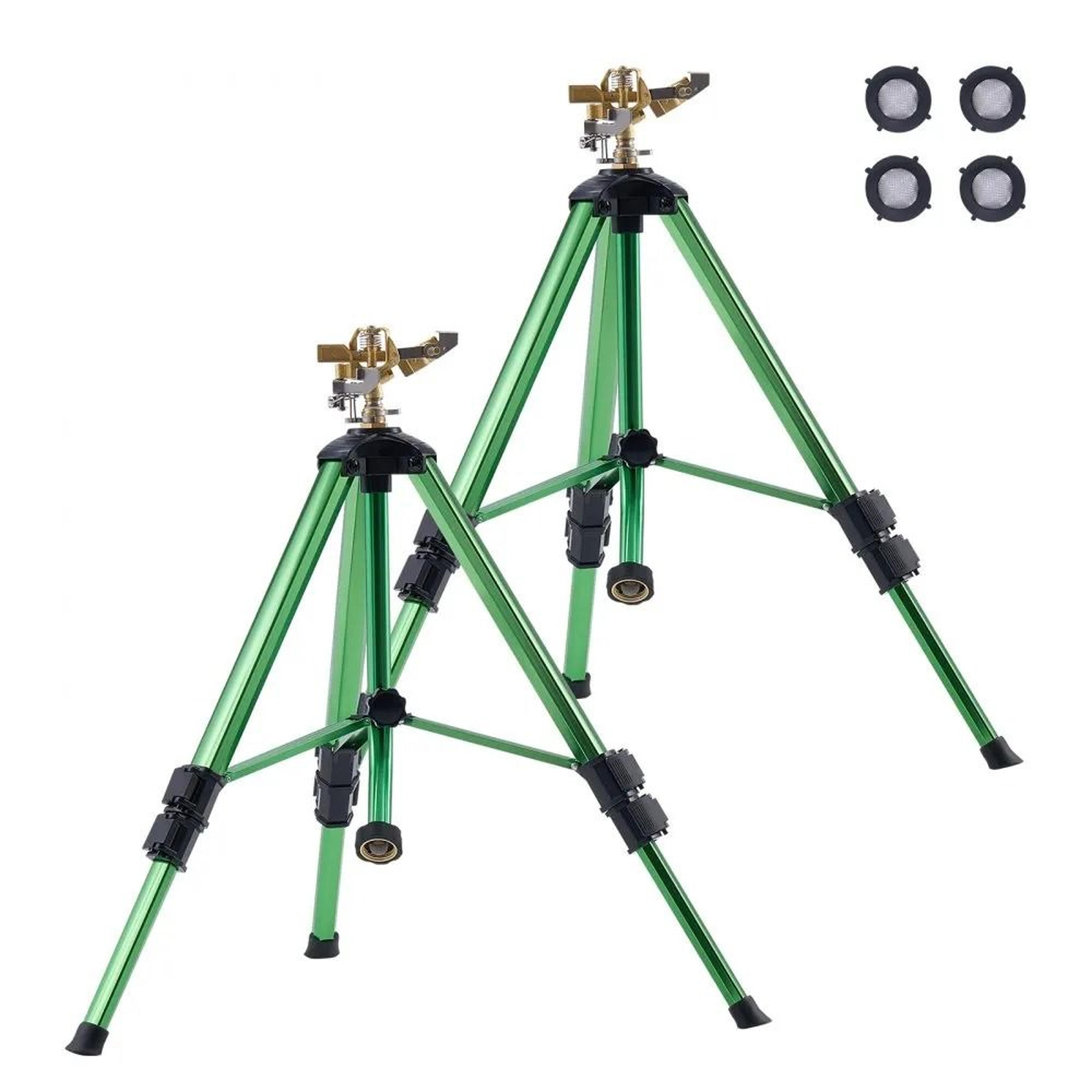 heavy duty tripod sprinkler with 360° lawn irrigation coverage