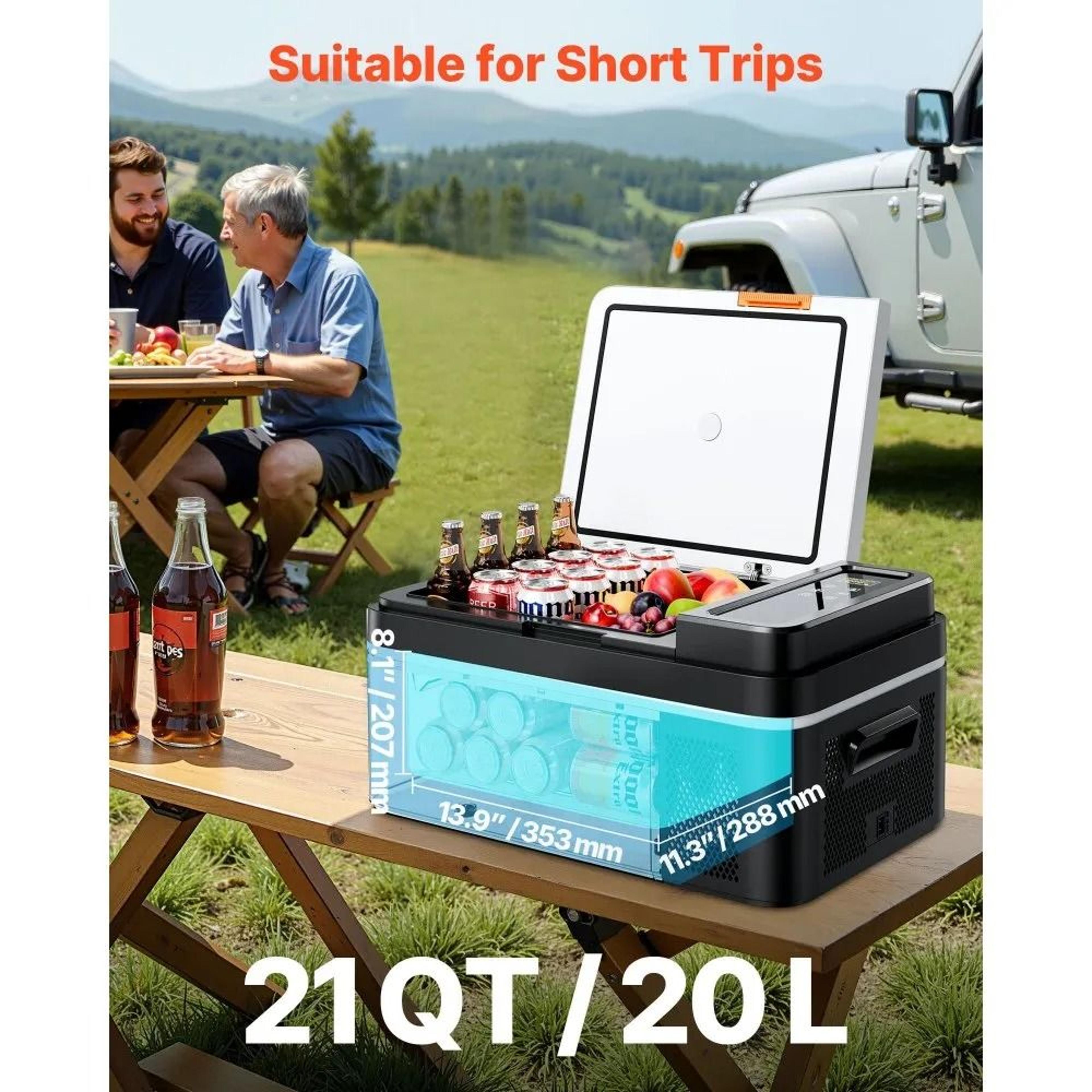21 QT Portable Car Refrigerator With APP Control And Compressor Cooling 1