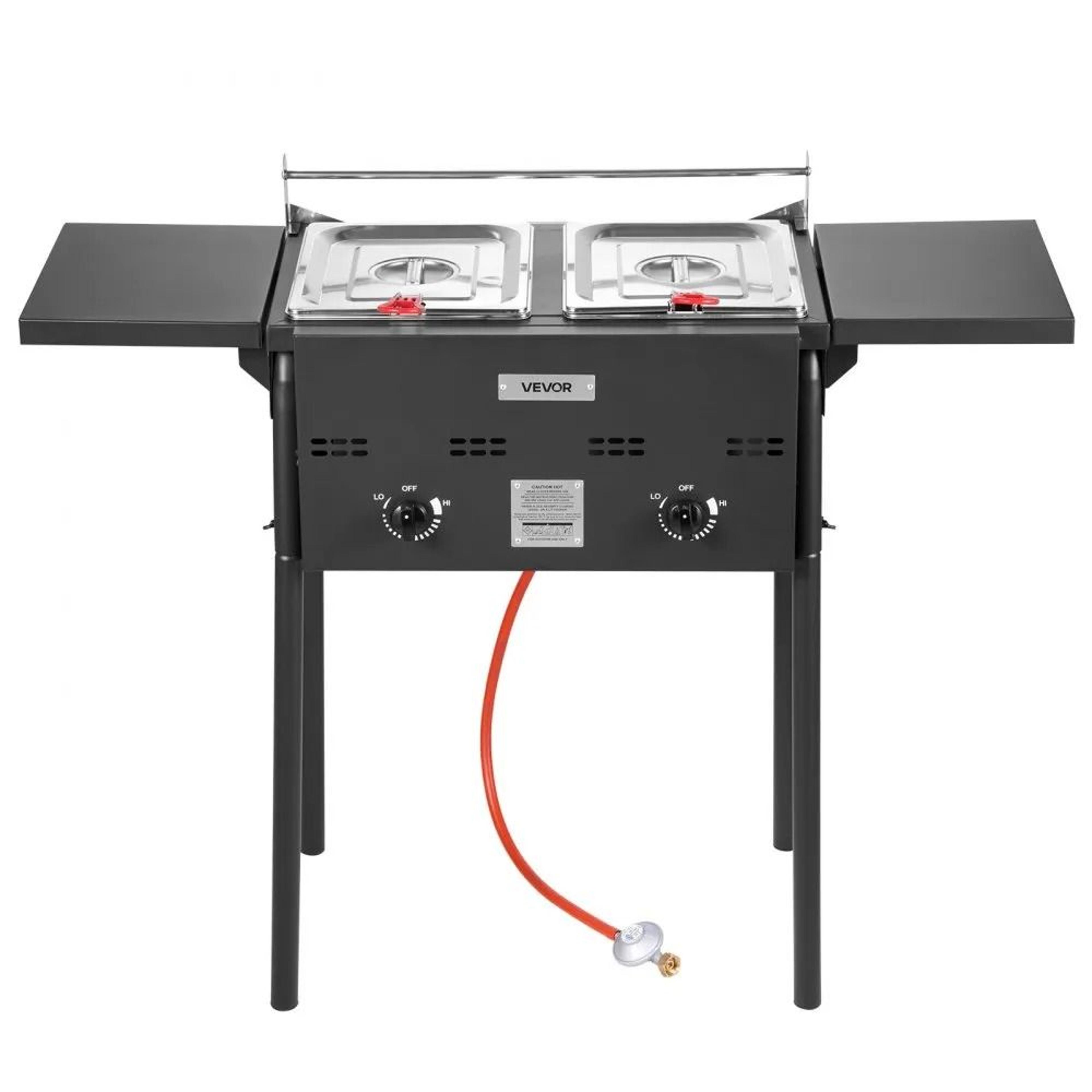 Outdoor Propane Deep Fryer Dual Tank Commercial 16 QT Cooker 7
