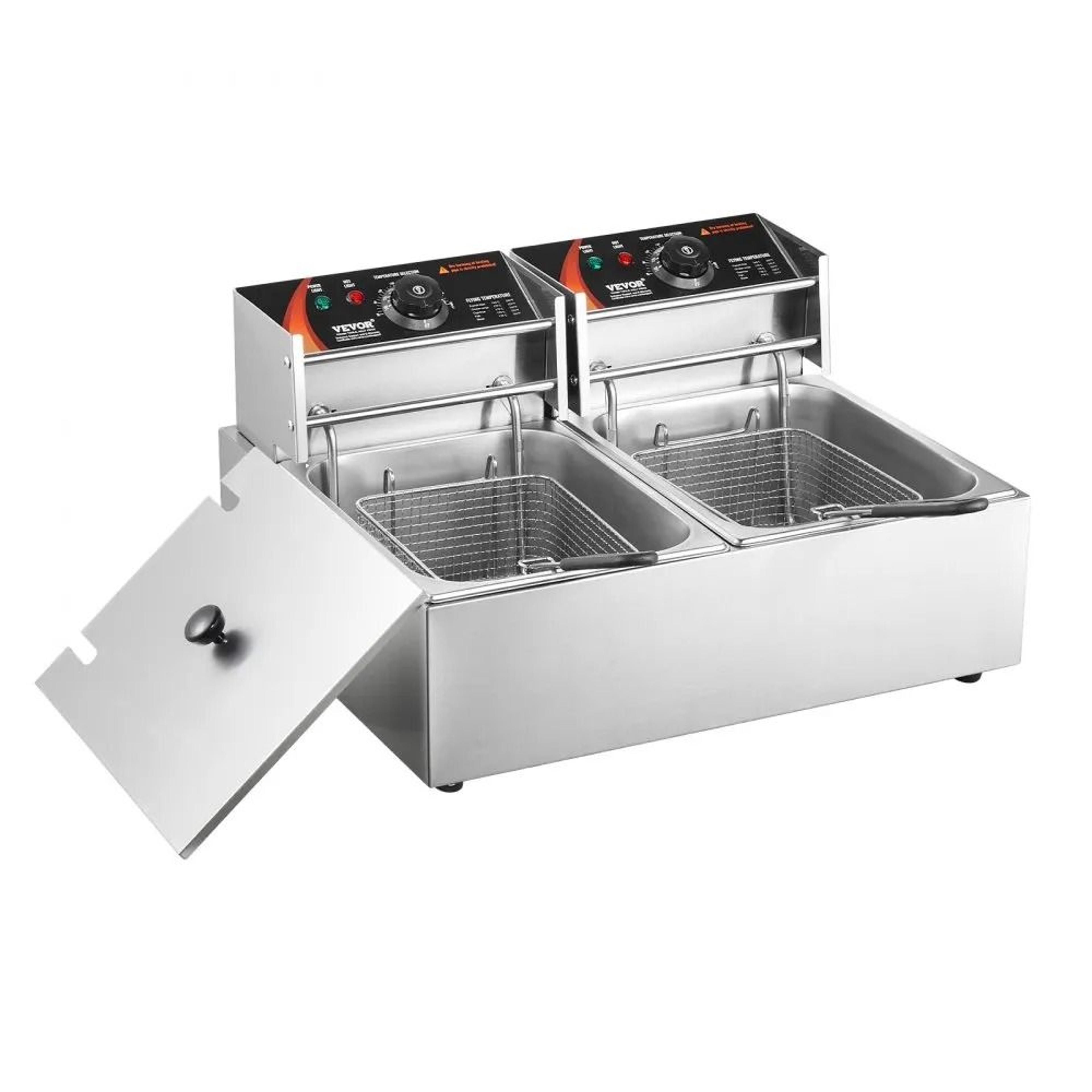 Commercial Dual Tank Electric Deep Fryer With Temperature Control For Restaurants 8