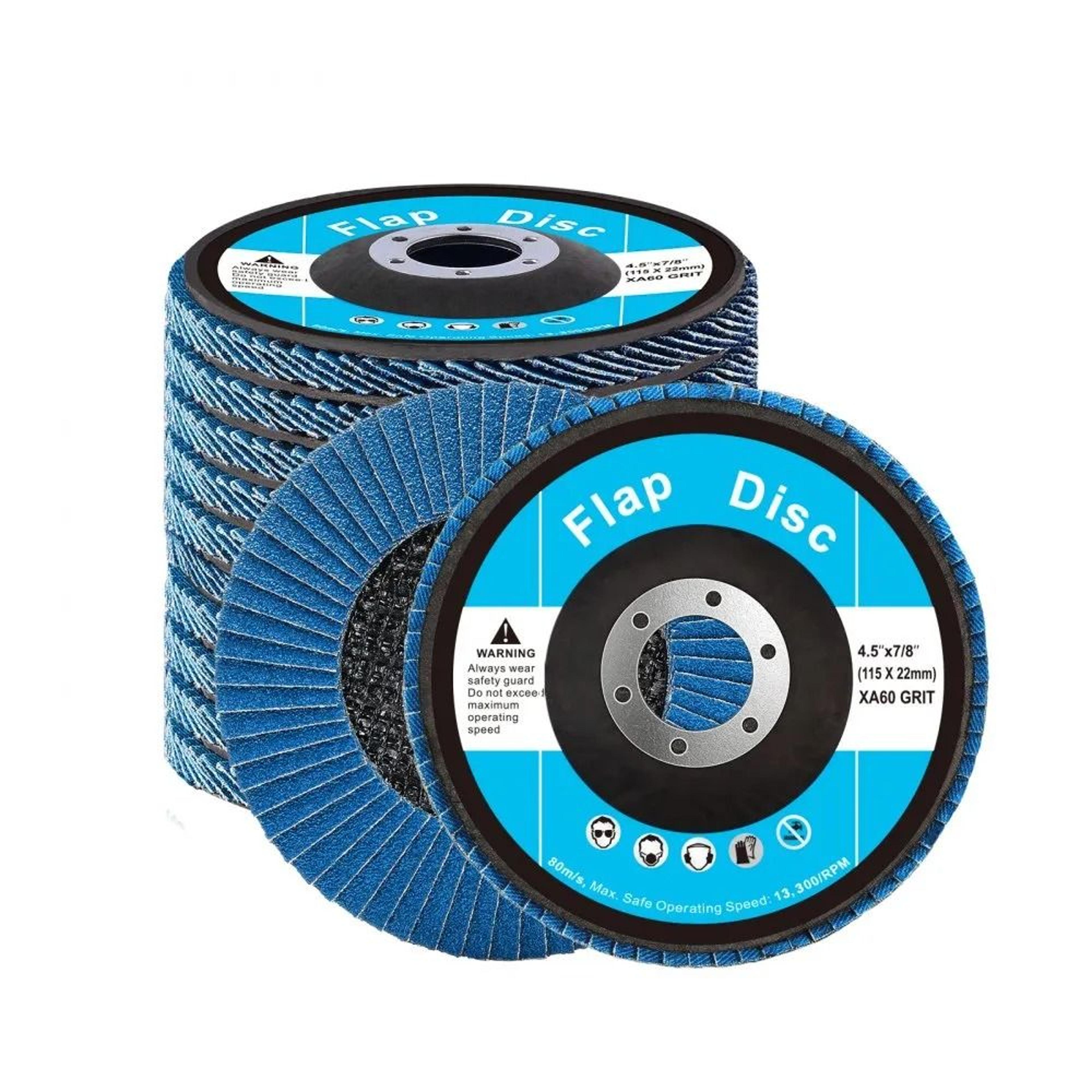 60 grit zirconia flap discs 4.5 inch sanding wheels for angle grinder 10 pack