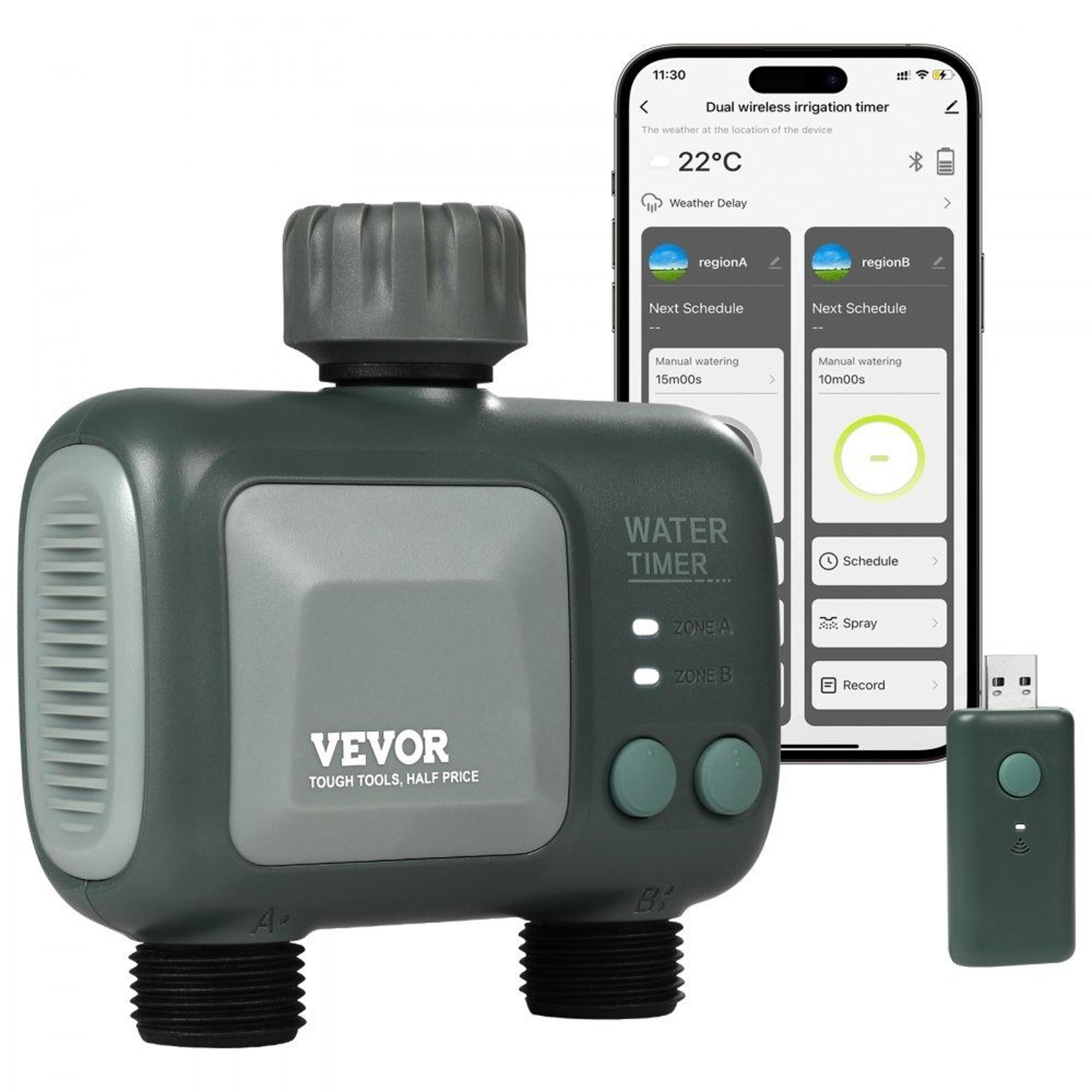 smart wifi sprinkler timer 2 outlet automatic hose watering controller