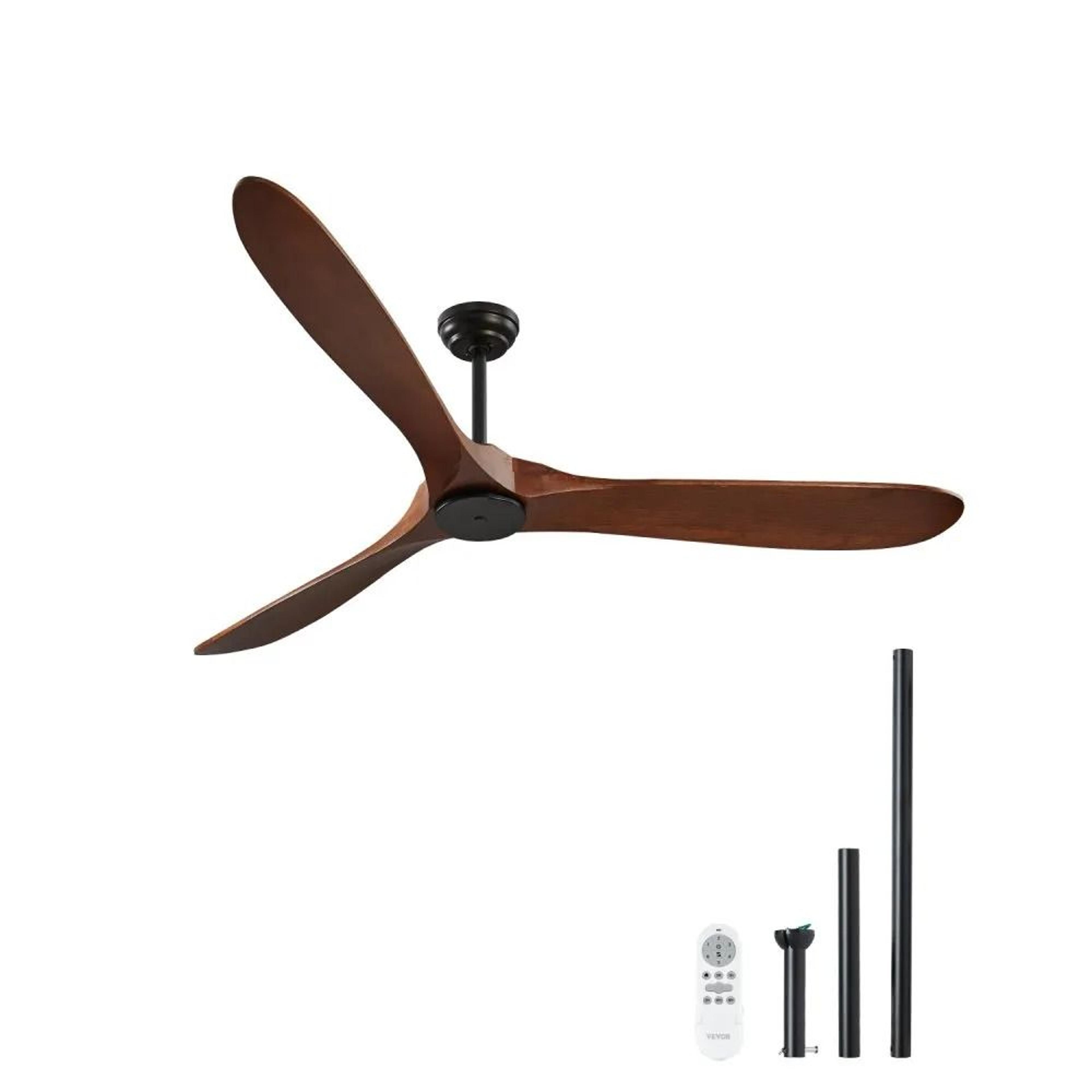 72 inch wood blade ceiling fan with remote control reversible dc motor