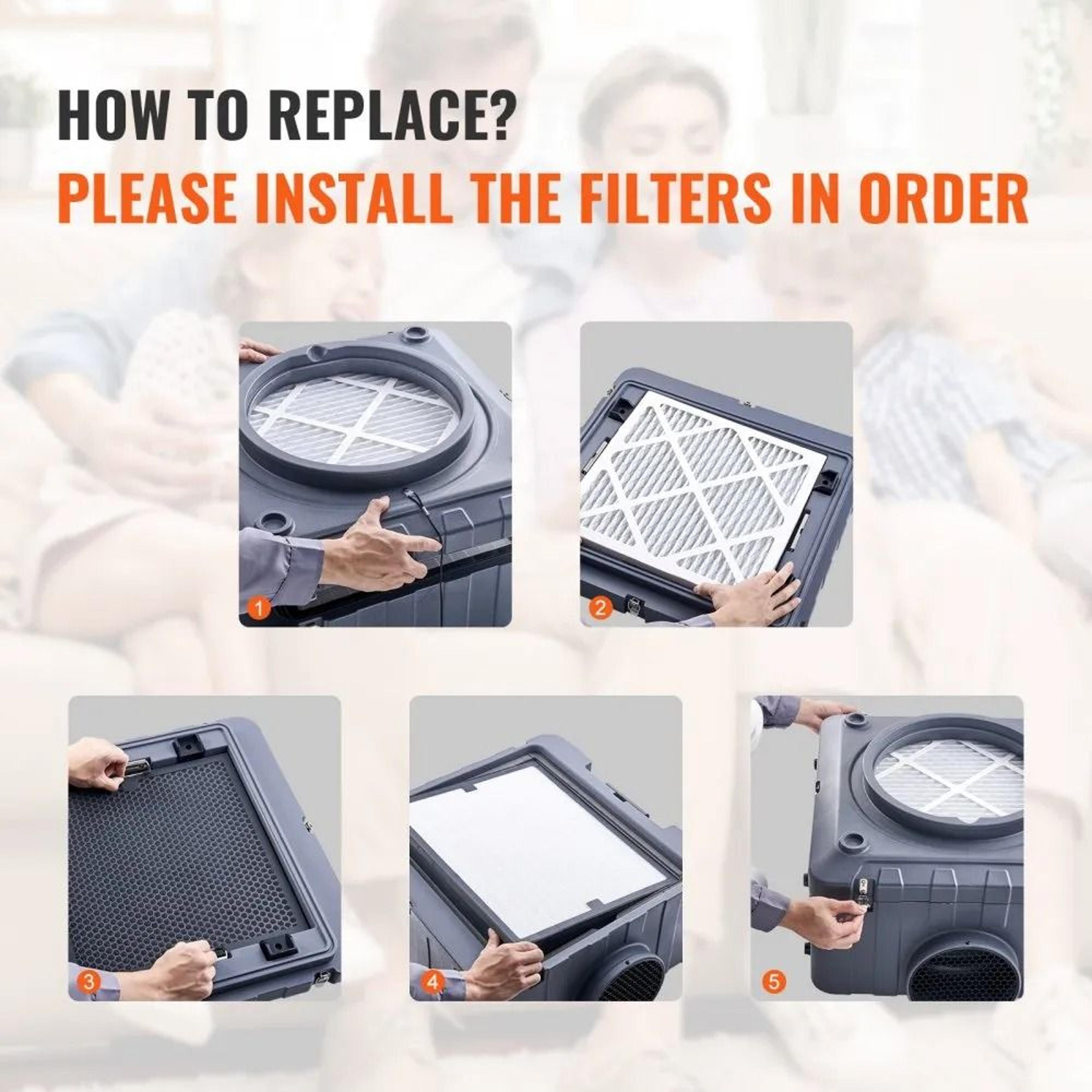 3 Pack Active Carbon Filters 16 X 19 Air Scrubber Replacement Filters 5