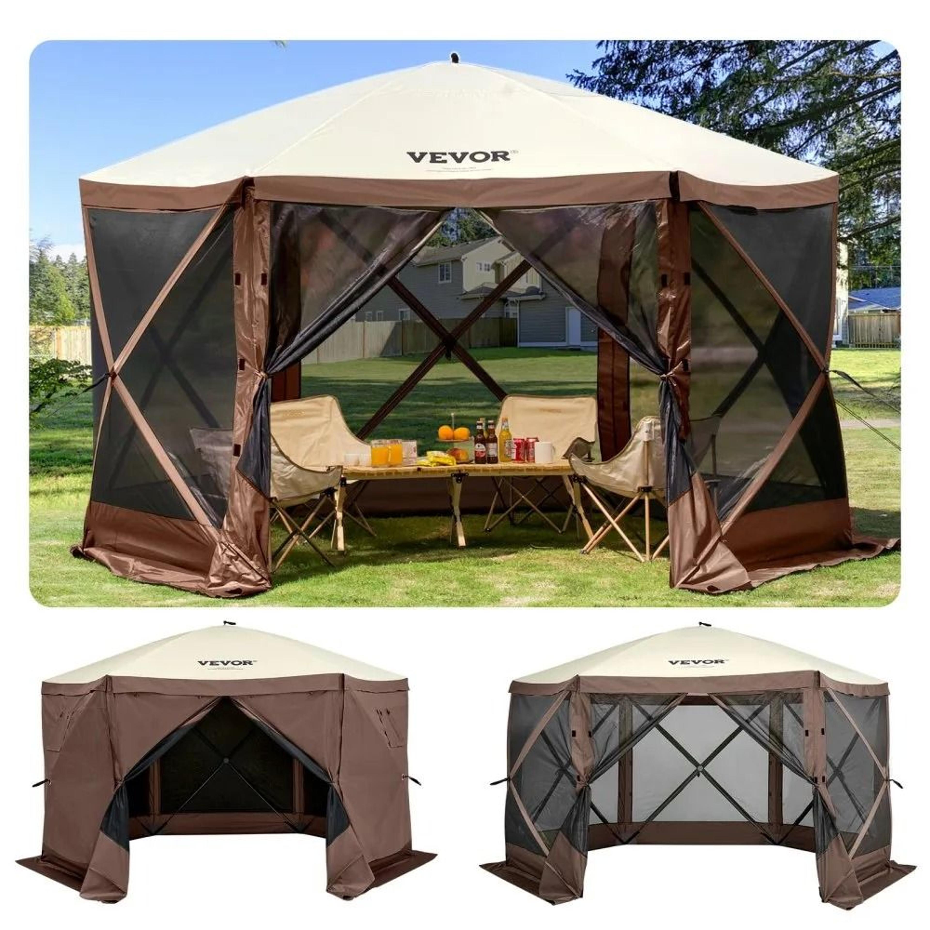 10x10 pop up camping gazebo screen tent outdoor canopy shelter
