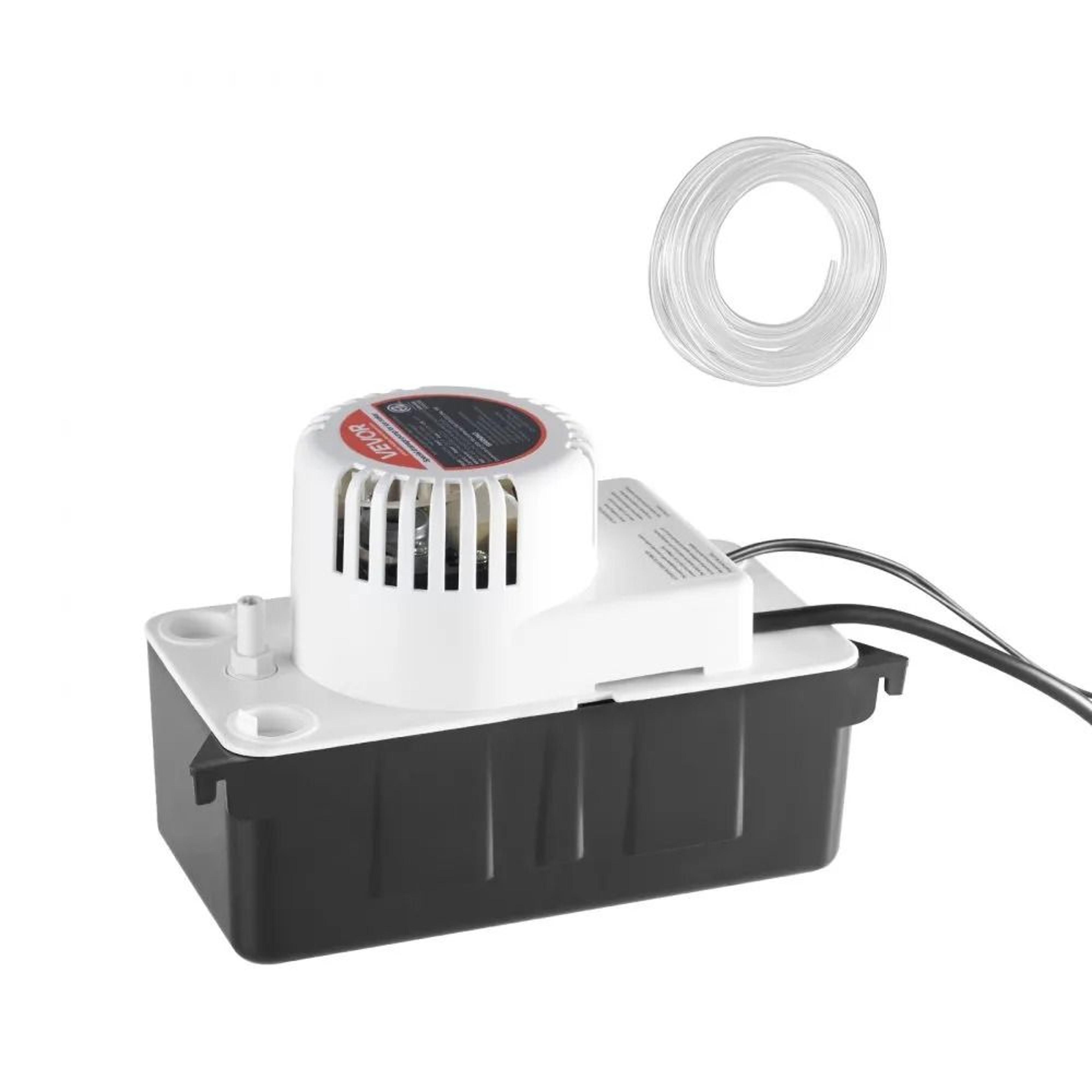 automatic condensate removal pump 65 gph with float switch and 20 ft hose
