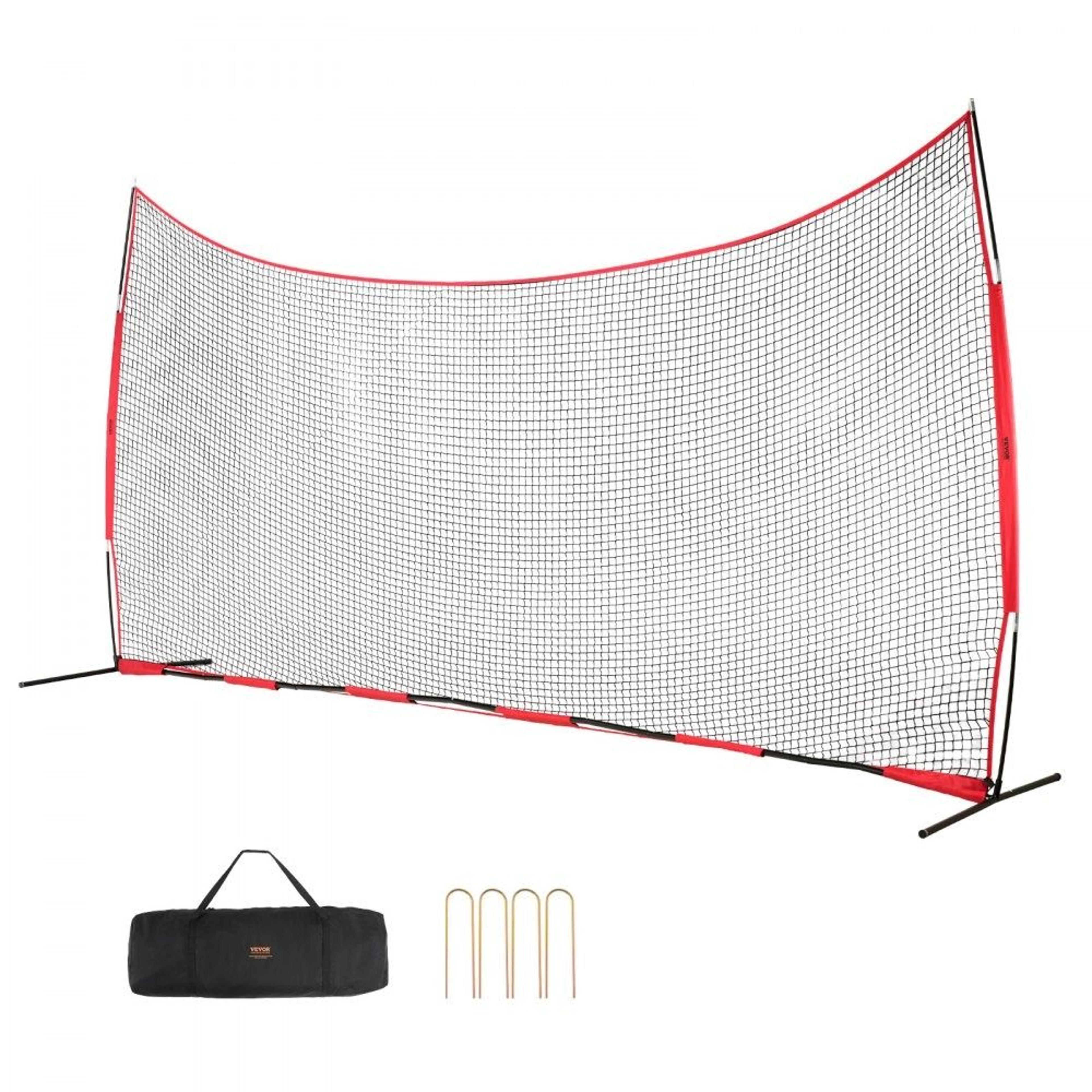 portable baseball backstop net 20x10 ft sports barrier training screen