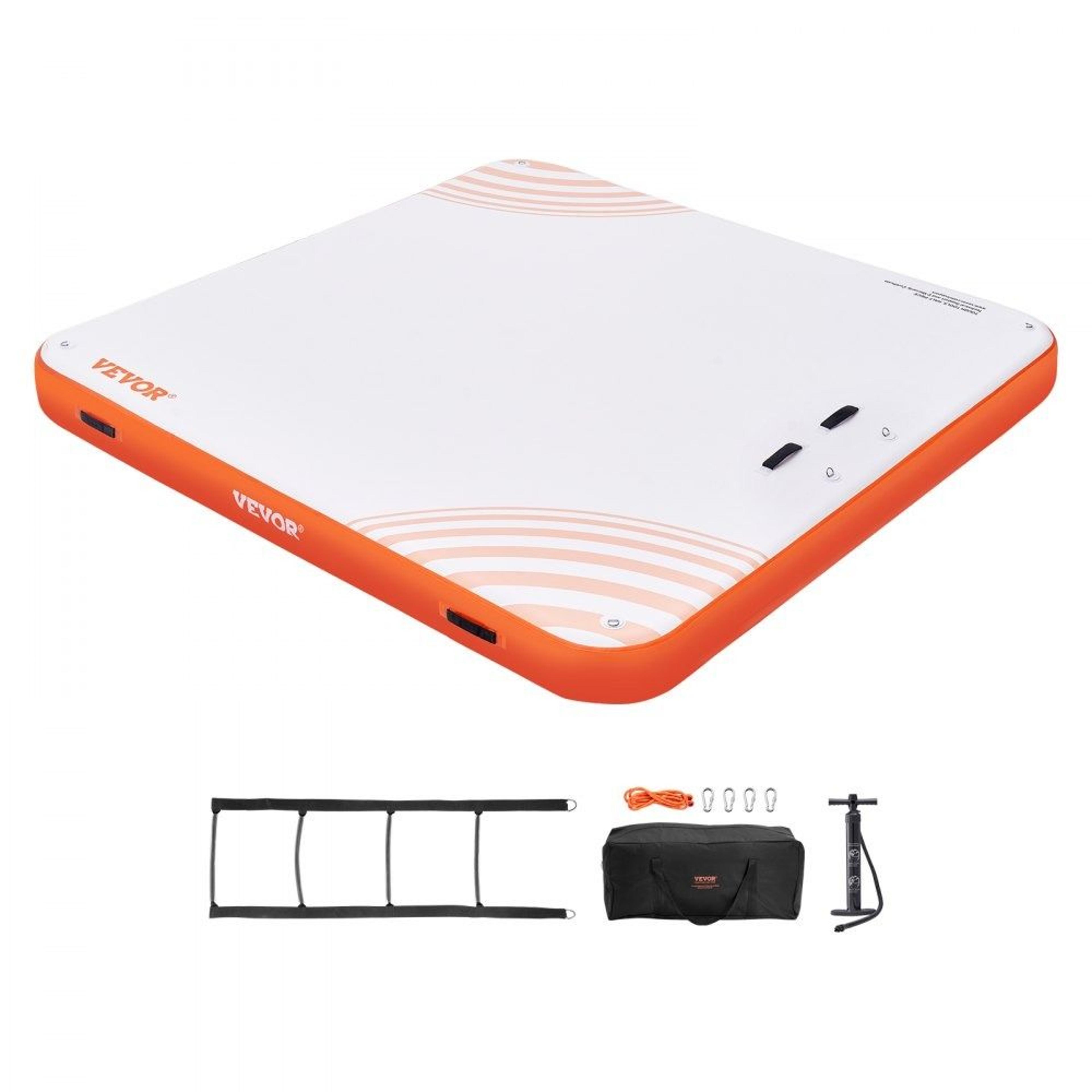 10 x 10 ft inflatable floating dock with non slip platform and ladder