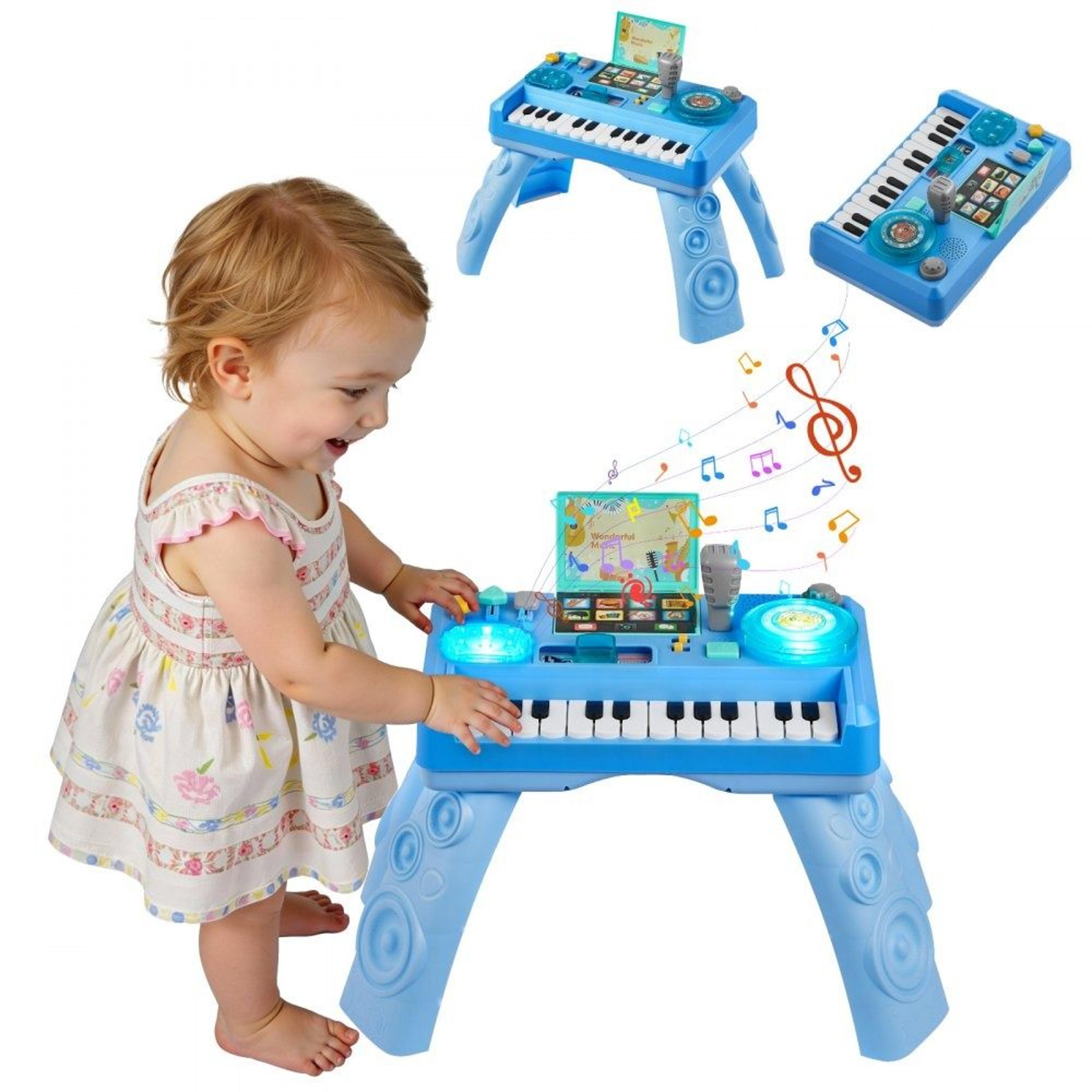 baby dj playset musical activity table with led turntable and learning sounds