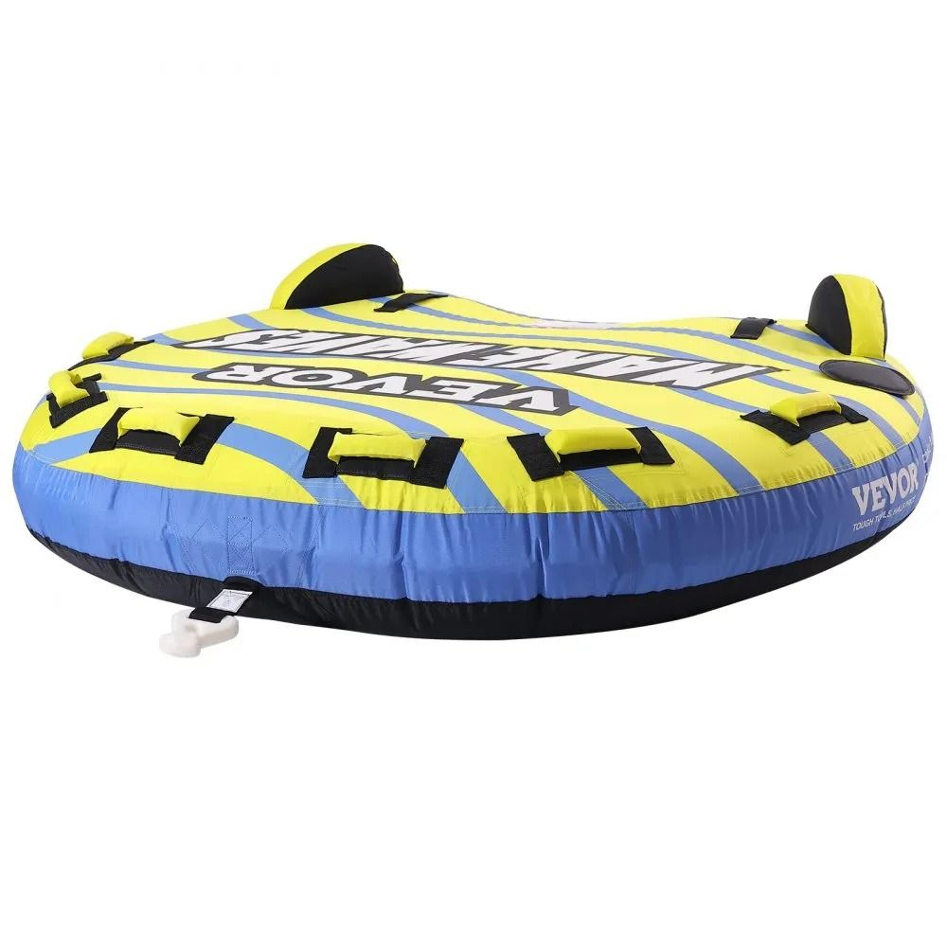 3 Person Inflatable Towable Tube For Boating With Safety Handles 8