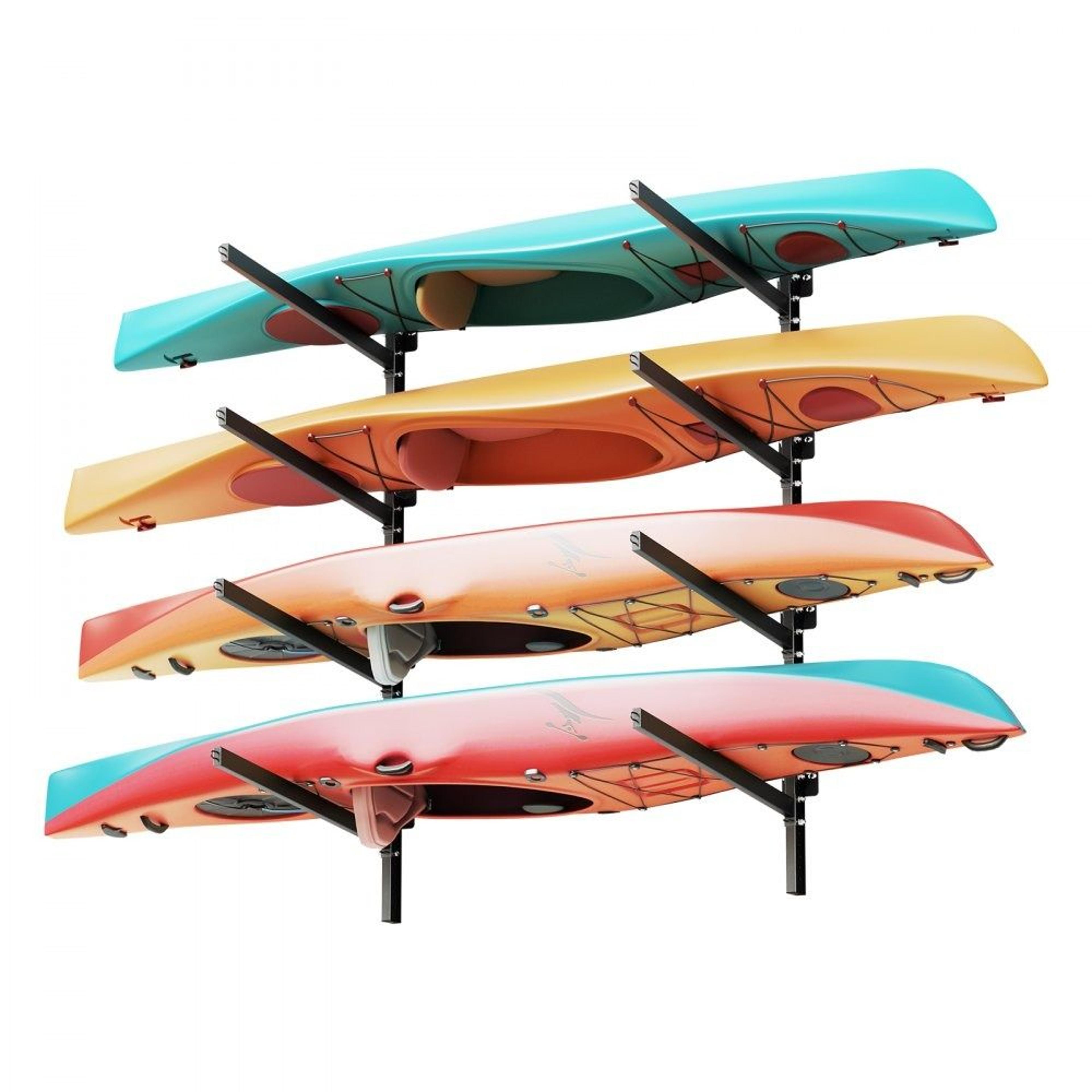 4 kayak storage rack heavy duty wall mount organizer for garage and dock