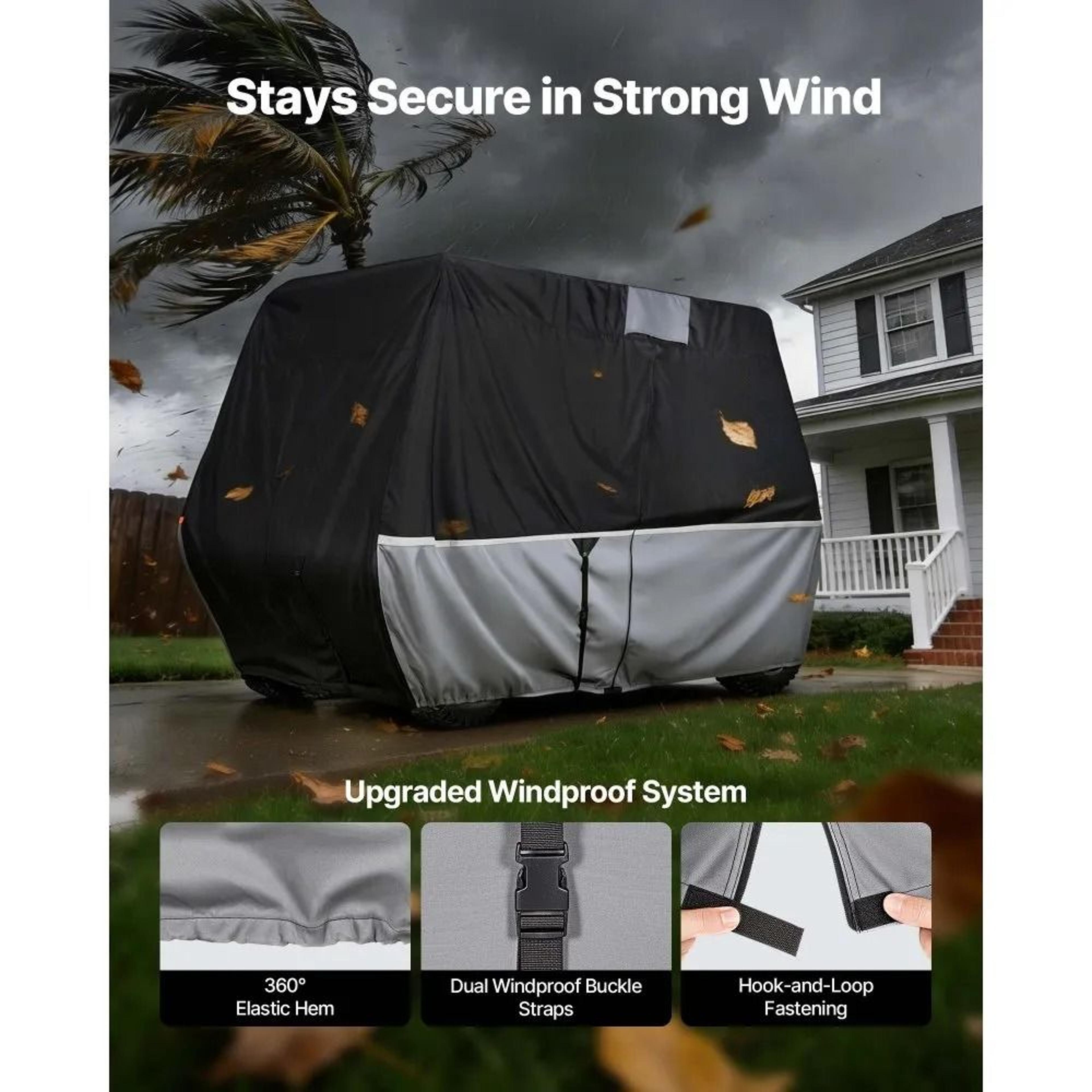 Golf Cart Cover Full Coverage 224 Passenger Waterproof 420D Oxford Fabric 1