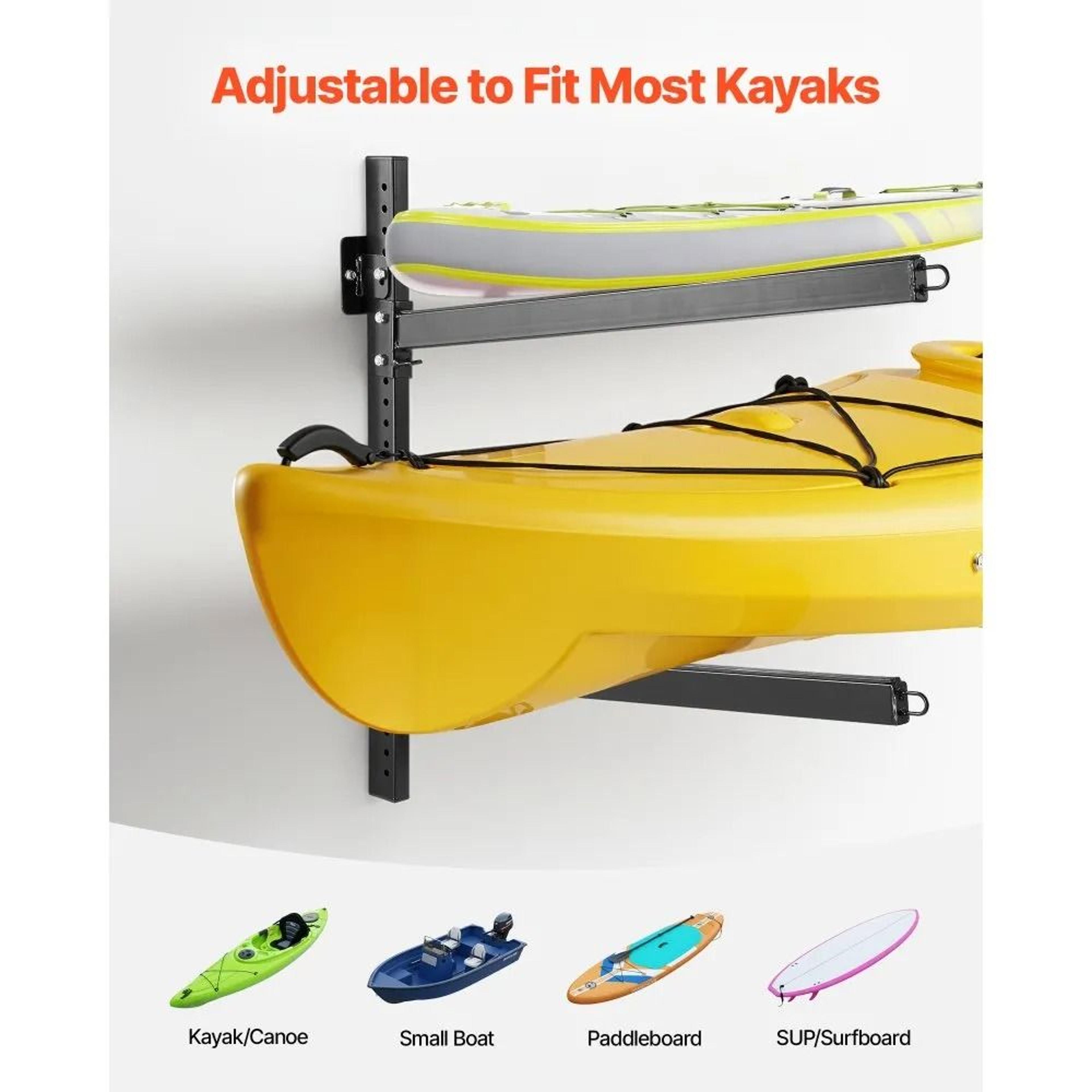 Heavy Duty Kayak Storage Rack For 2 Kayaks Wall Mount Organizer 2