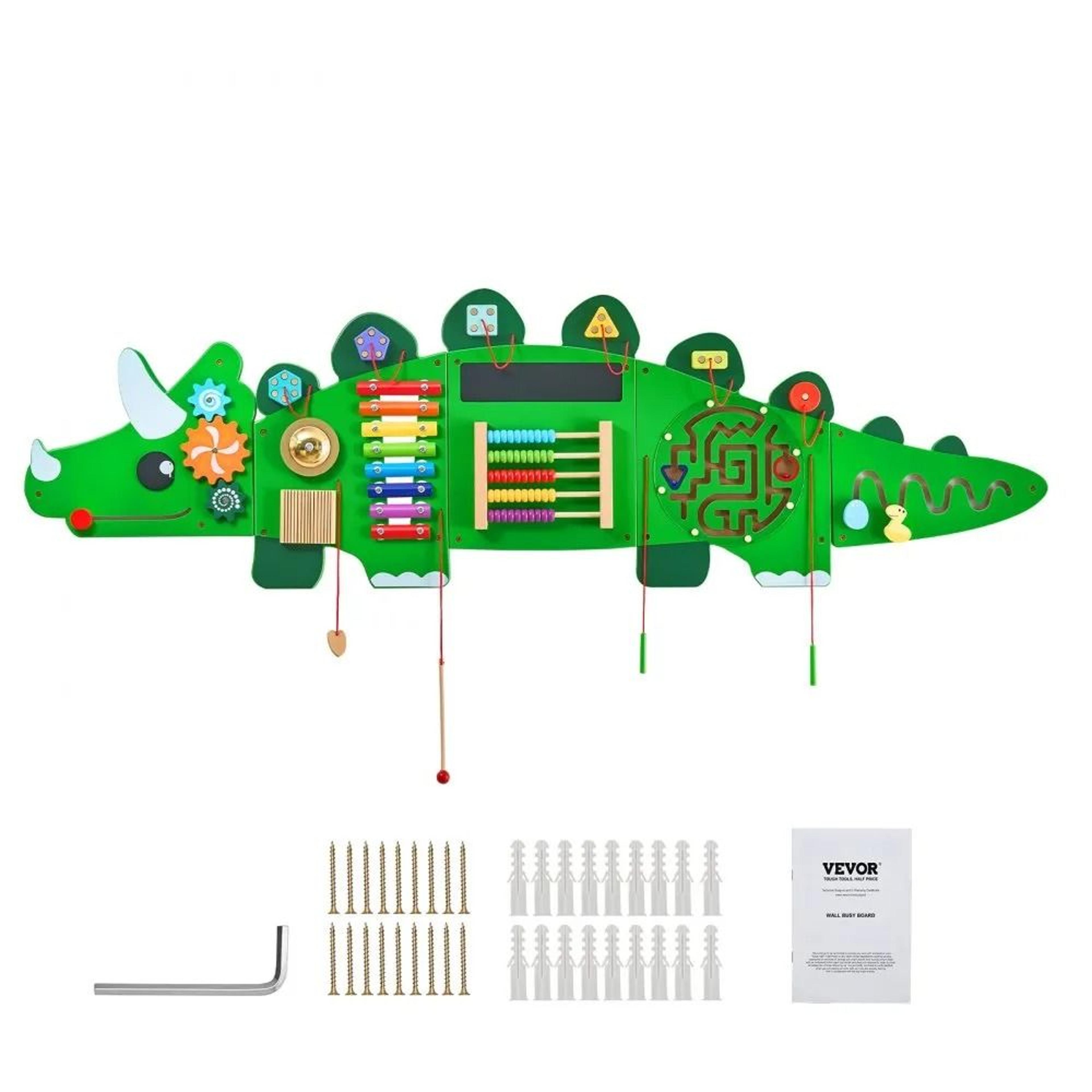 dinosaur activity wall busy board montessori sensory toy for kids learning and play
