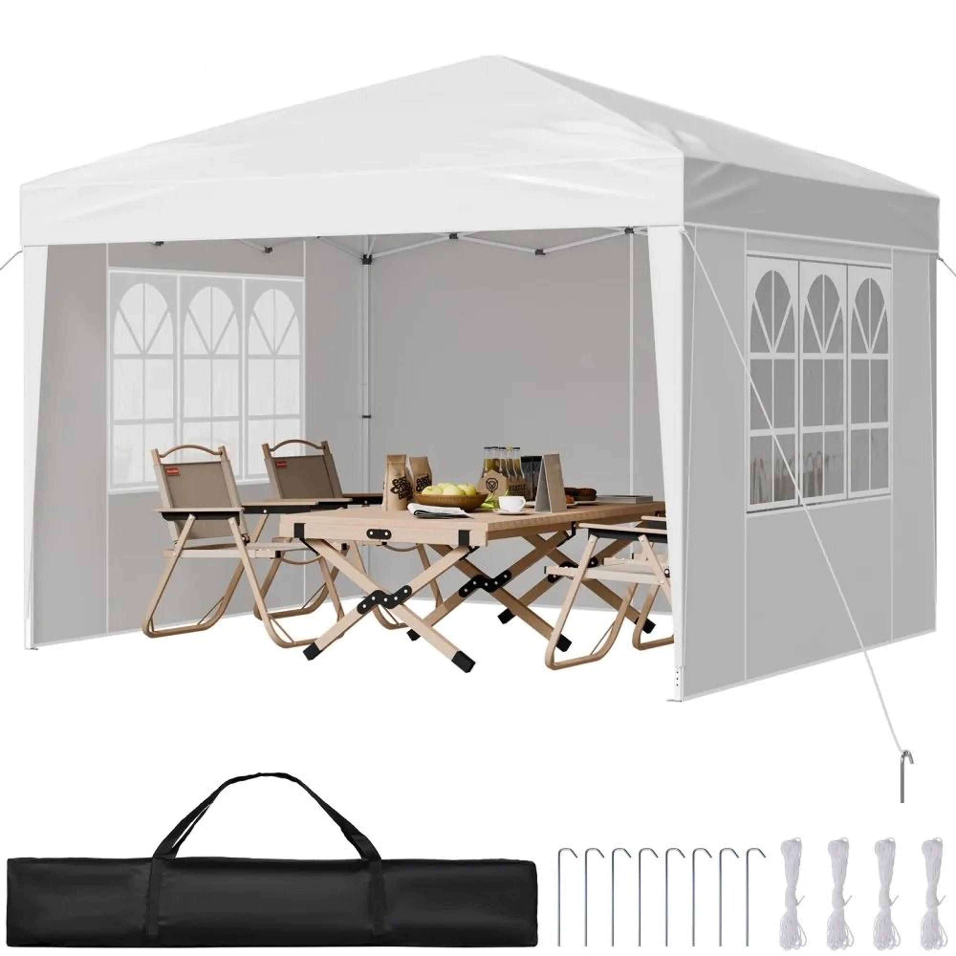 10x10 ft pop up canopy tent portable outdoor gazebo with sidewalls