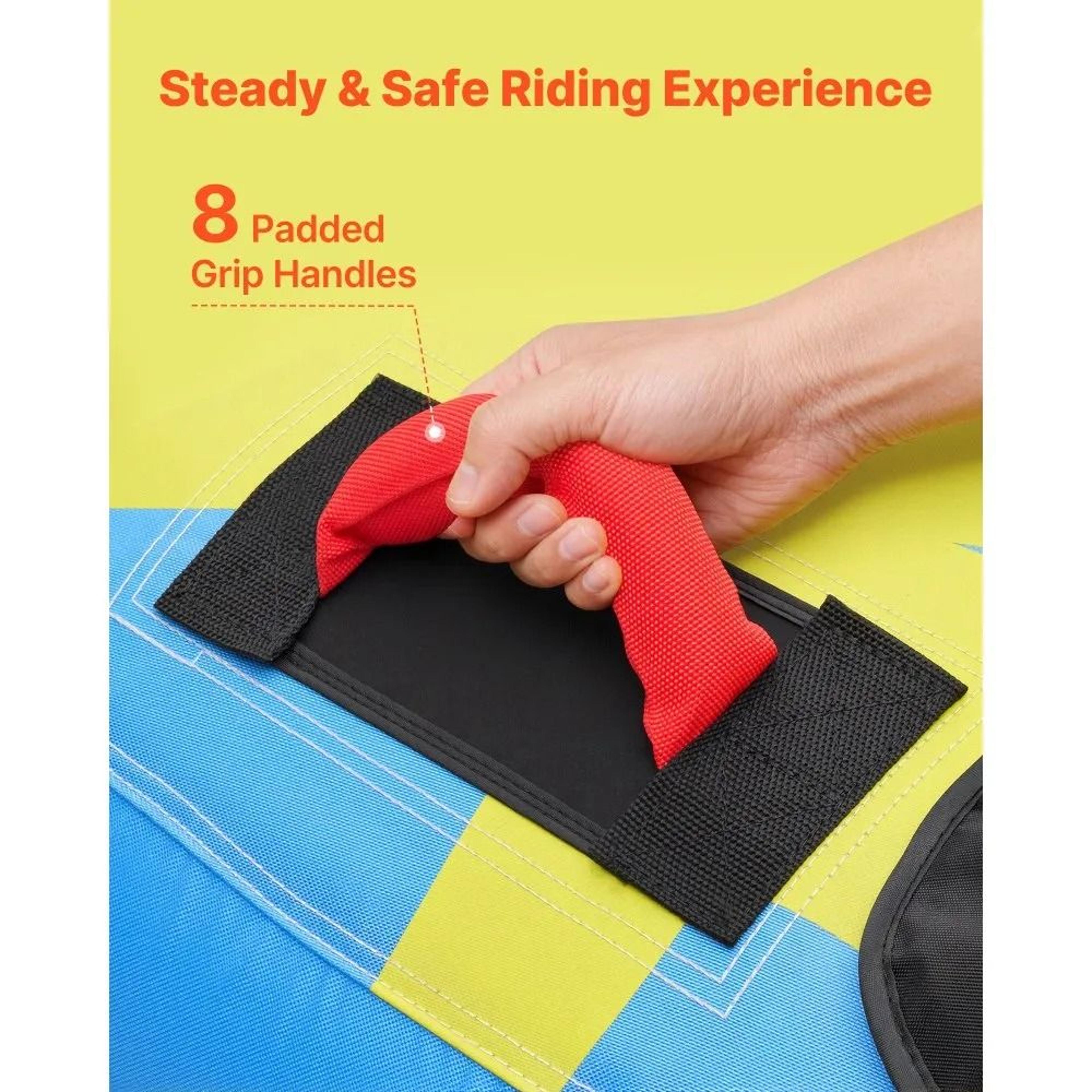 4 Rider Towable Tube For Boating With Nylon Cover And Padded Handles 2
