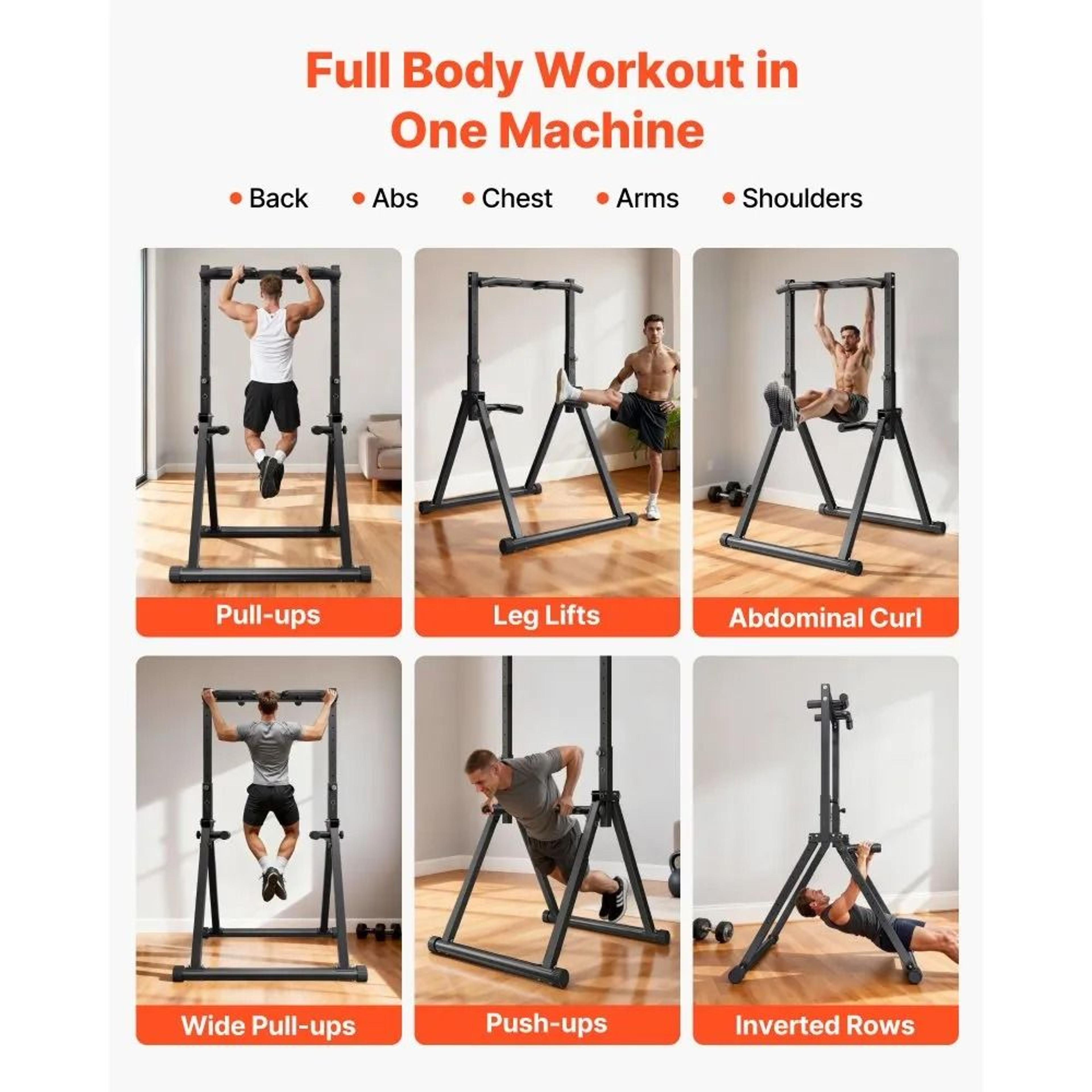Adjustable Freestanding Pull Up Bar Station For Full Body Home Workouts 5