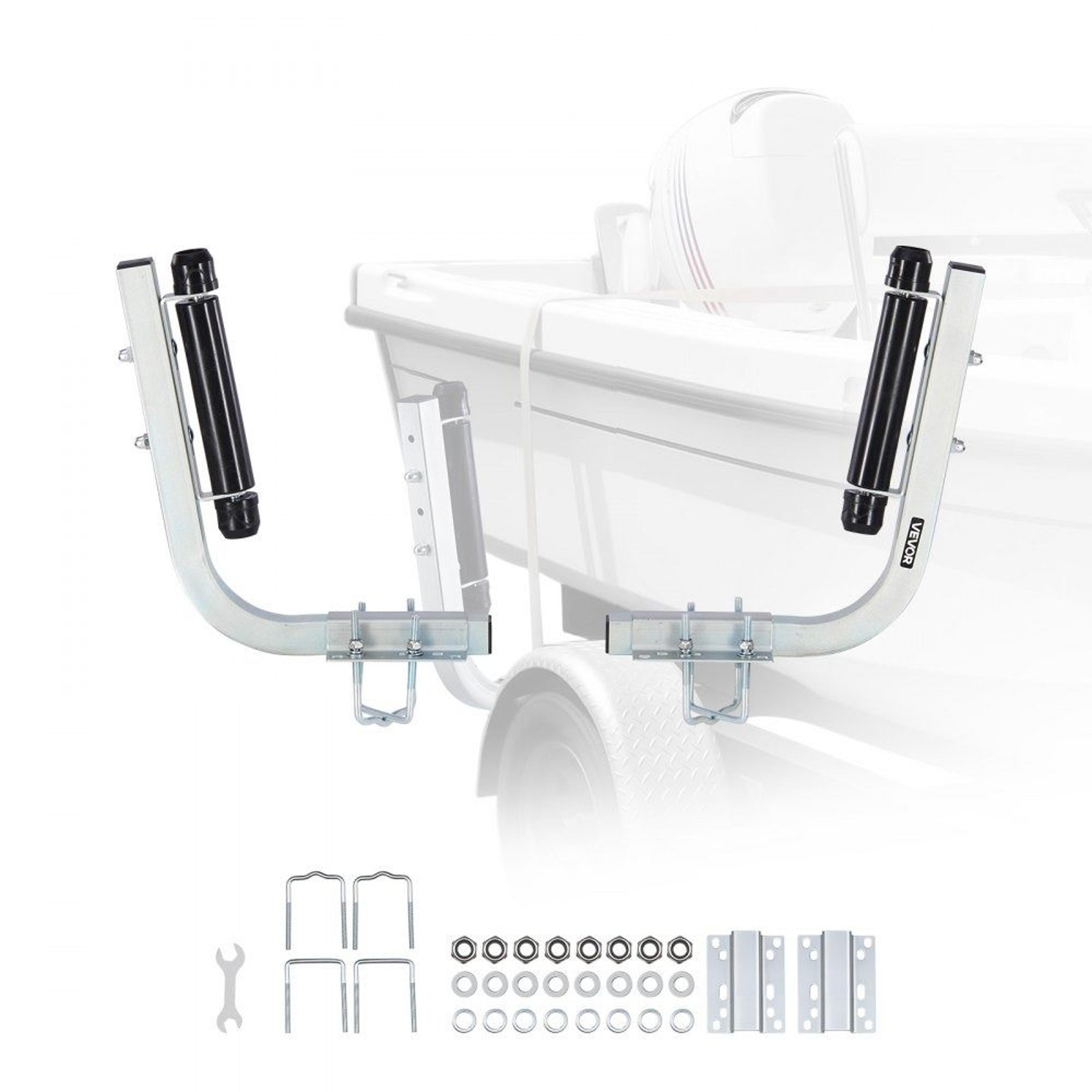 adjustable boat trailer guides with smooth rollers and heavy duty steel frame