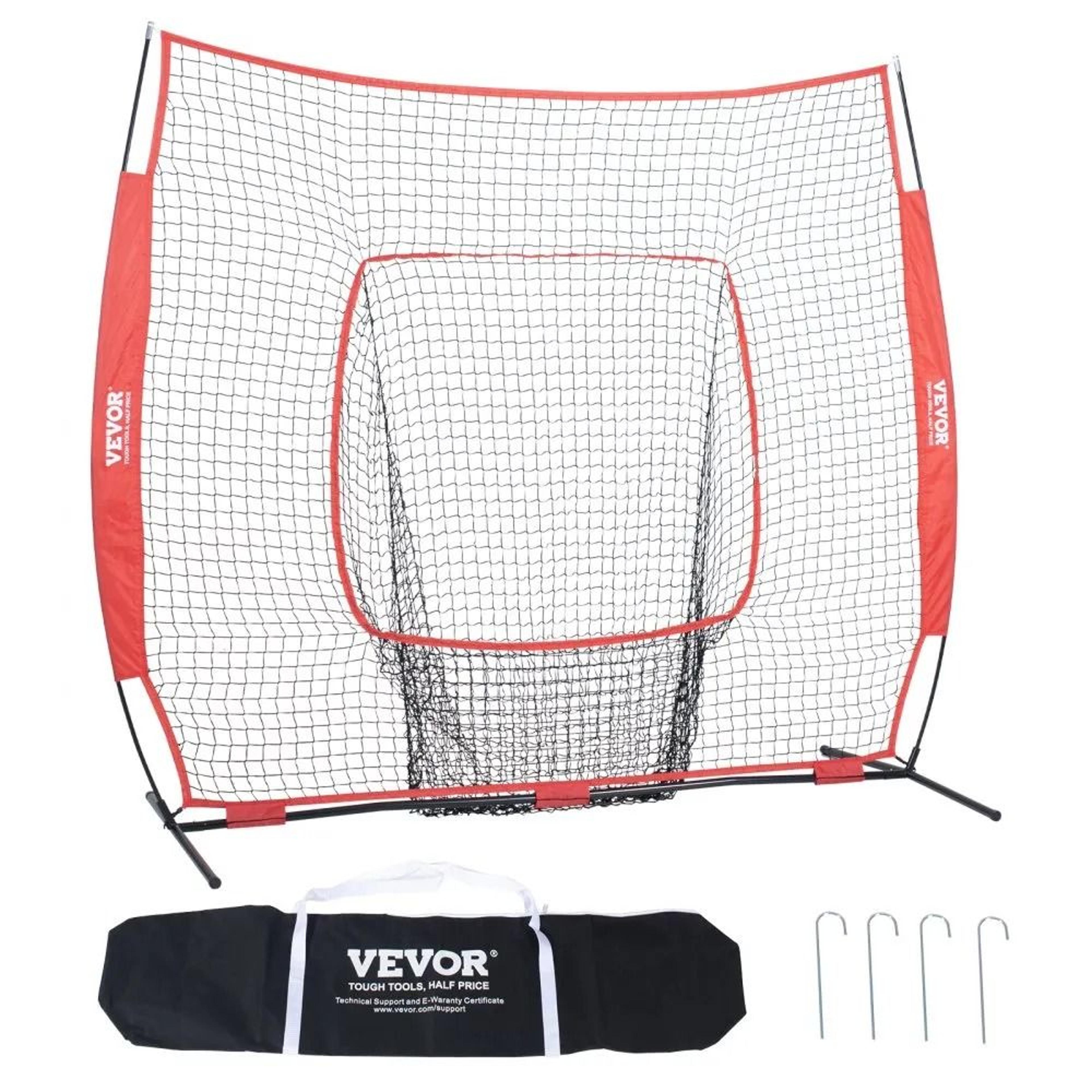 7x7 portable baseball practice net with strike zone