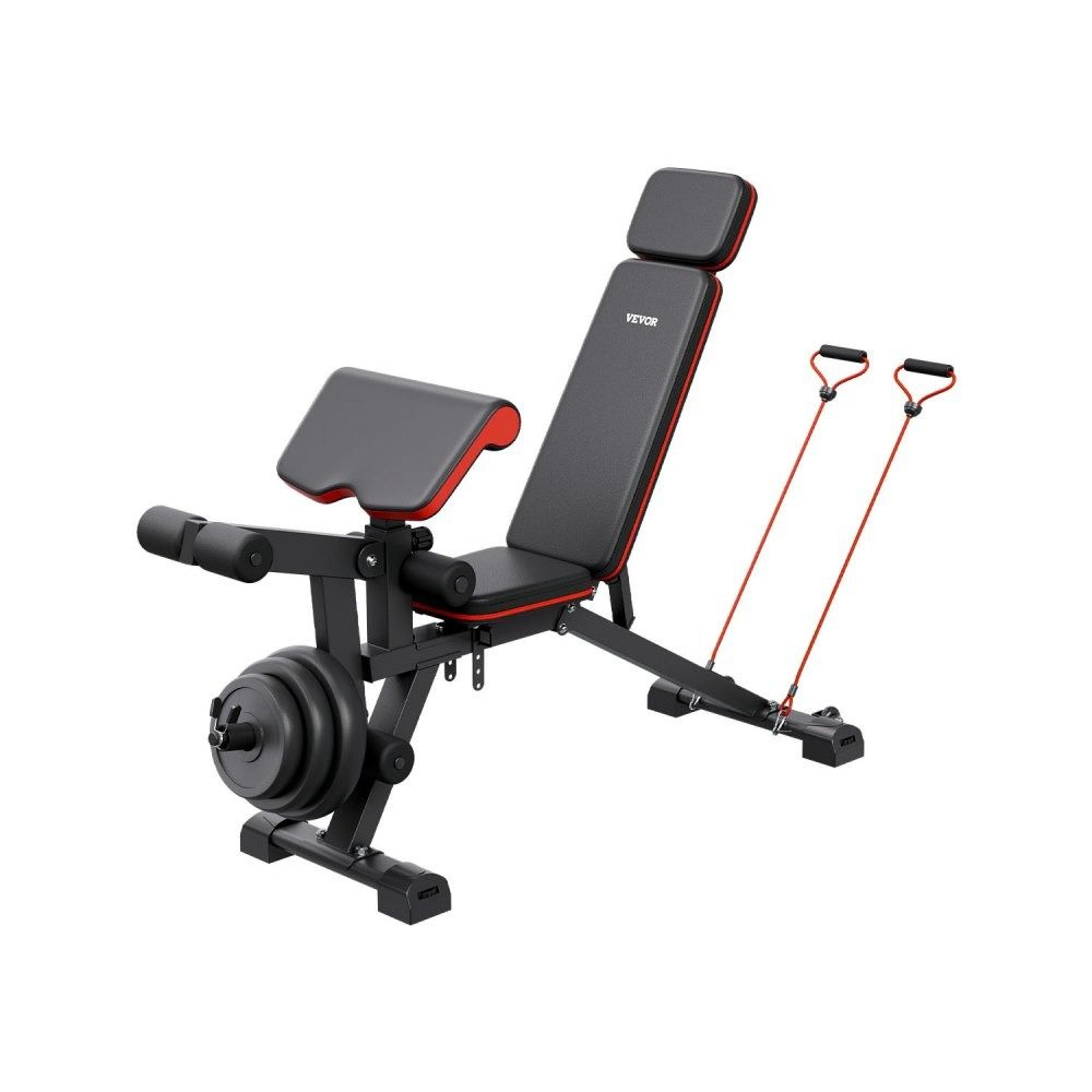 800 lb adjustable weight bench with leg extension and preacher curl pad