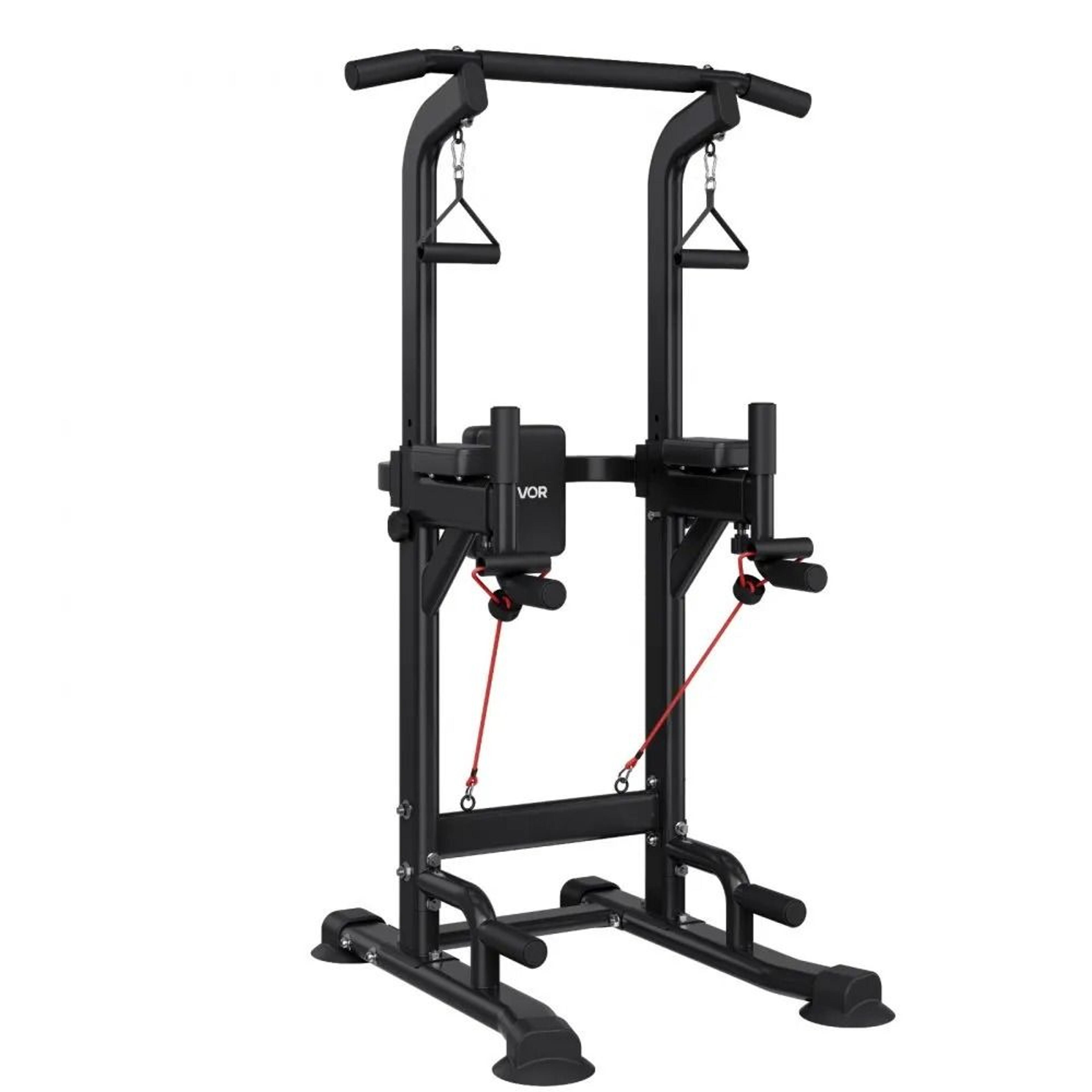 Adjustable Power Tower Dip Station With Pull Up Bar And Back Support 8