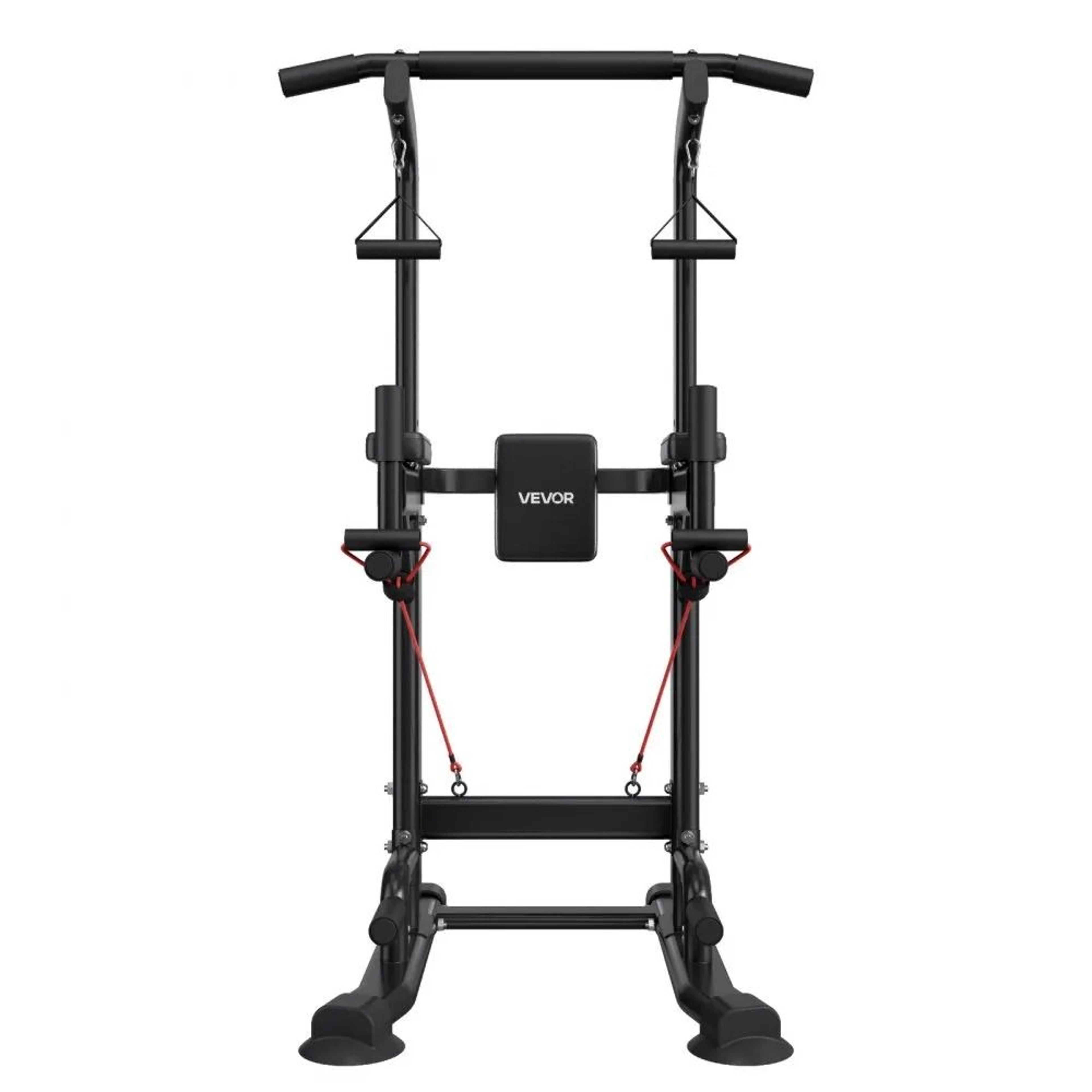Adjustable Power Tower Dip Station With Pull Up Bar And Back Support 11