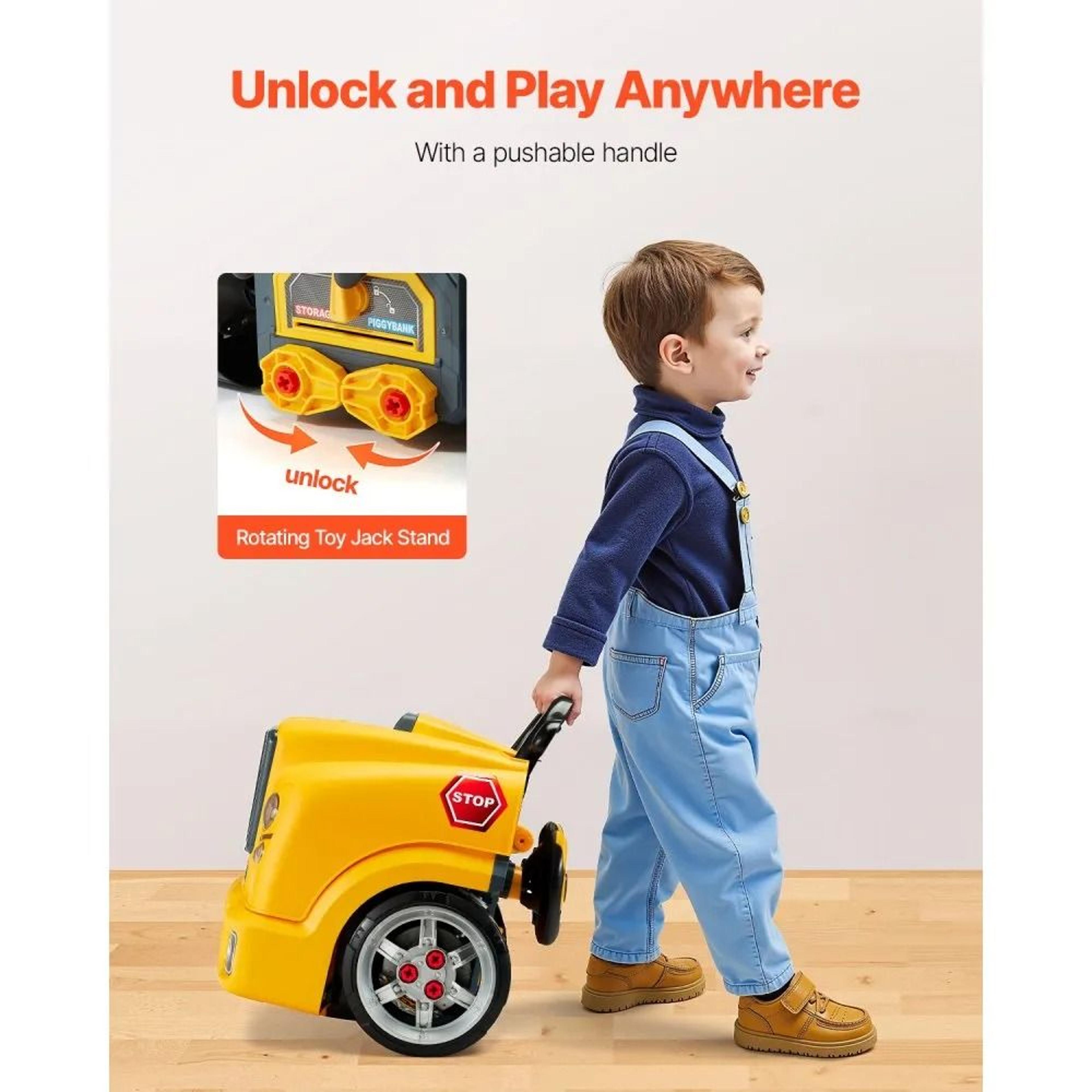 Kids Mechanic Engine Toy 60 Piece Interactive Car Repair Playset 3