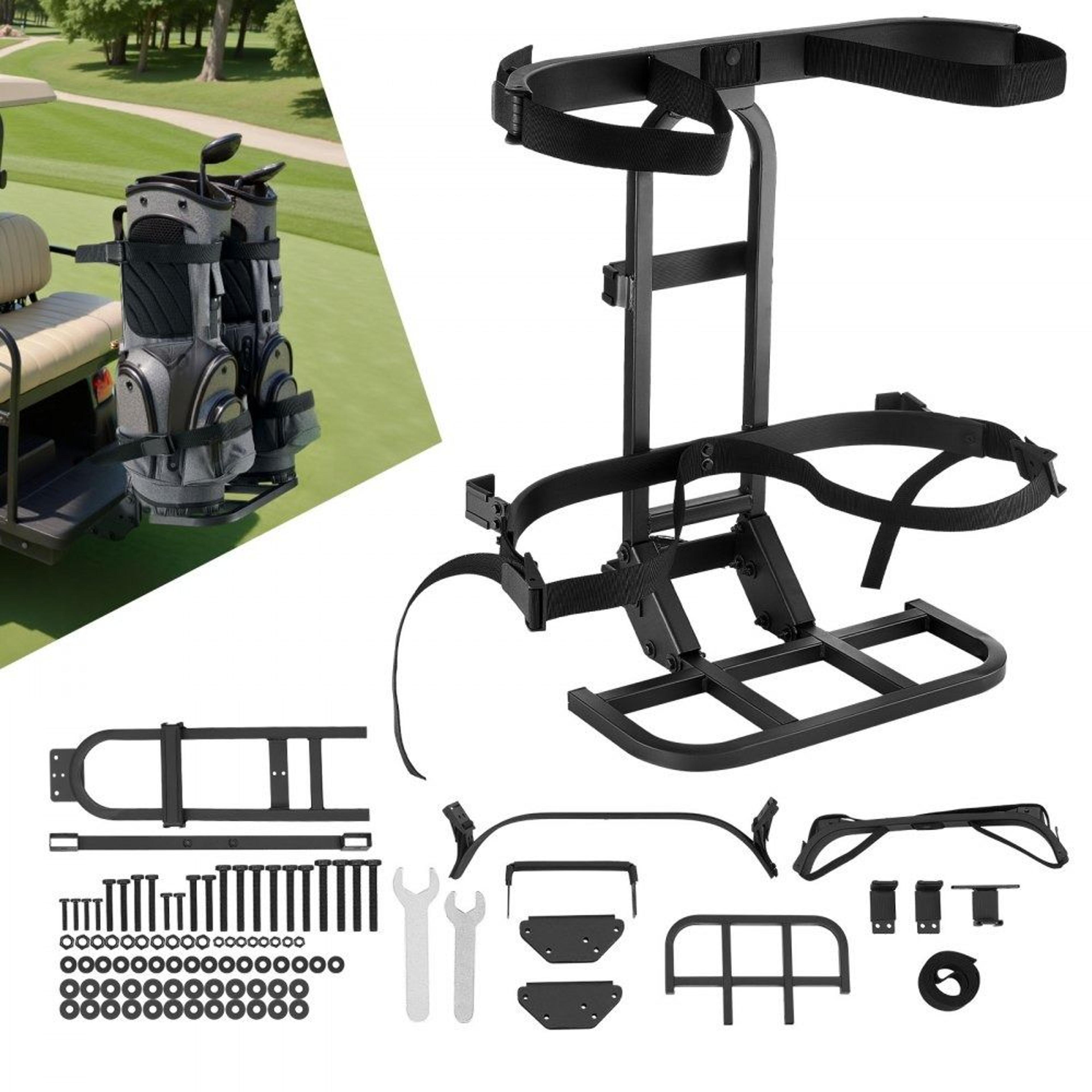 heavy duty golf cart rear seat bag holder for two bags