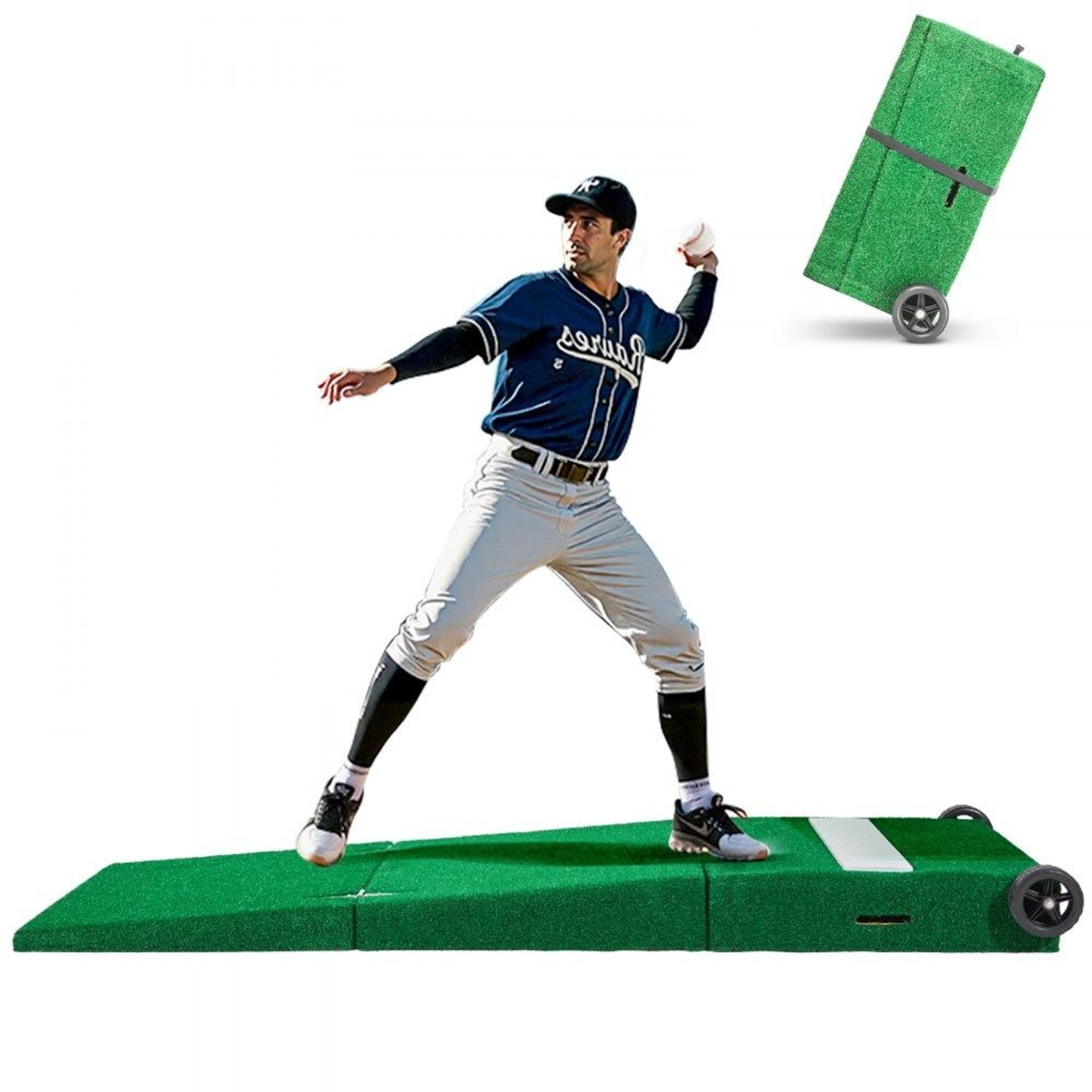 portable baseball pitching mound 90 inch pitcher training equipment with antifade turf
