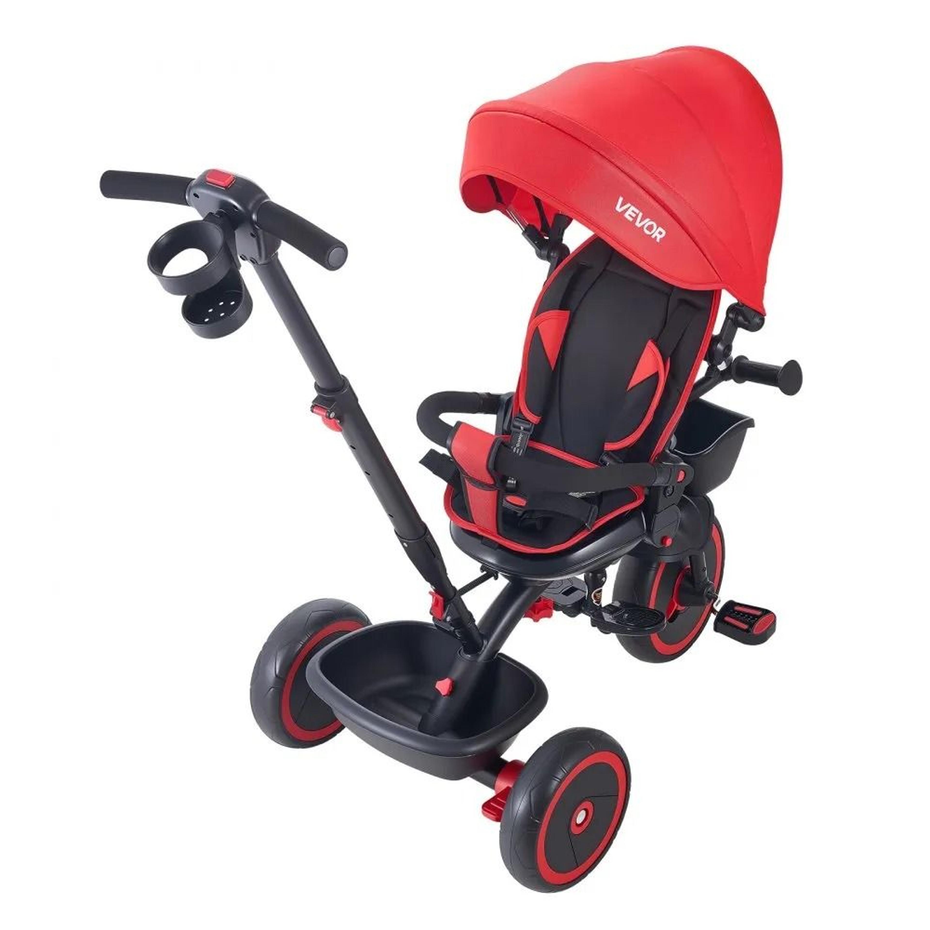 6 In 1 Toddler Tricycle Stroller With Push Handle Adjustable Seat And Canopy 7