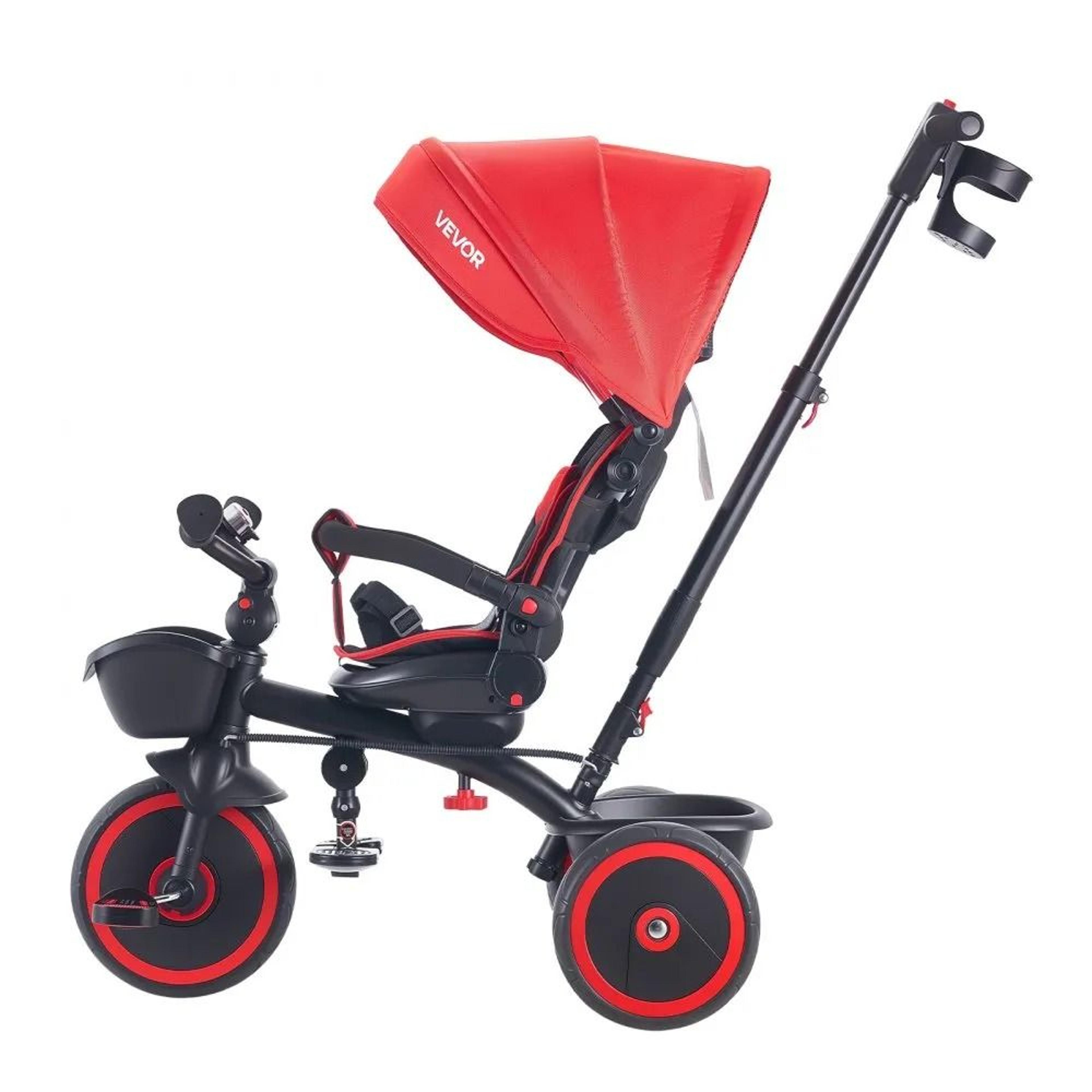 6 In 1 Toddler Tricycle Stroller With Push Handle Adjustable Seat And Canopy 9