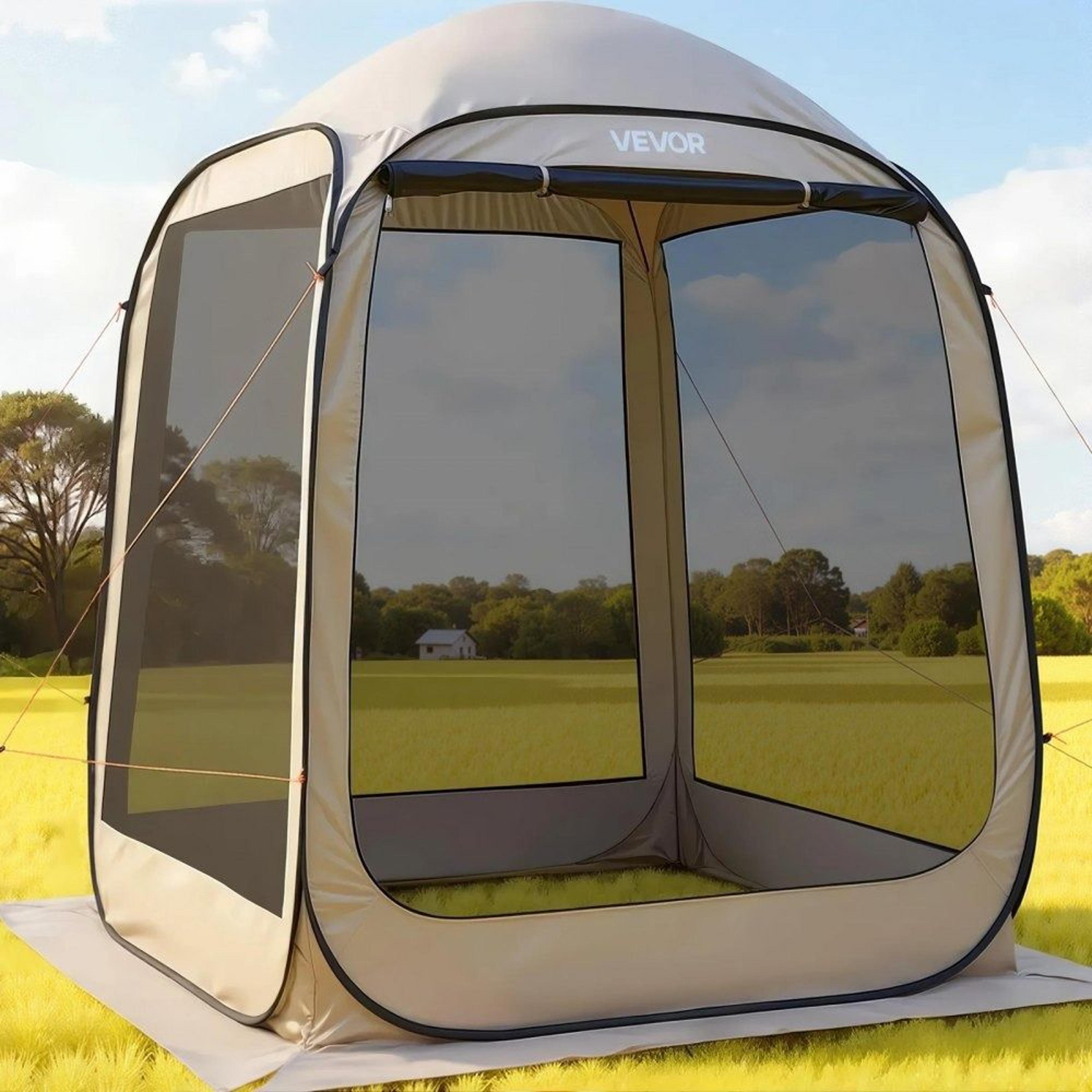 pop up screen tent 6x6 ft portable screened canopy tent for backyard and camping