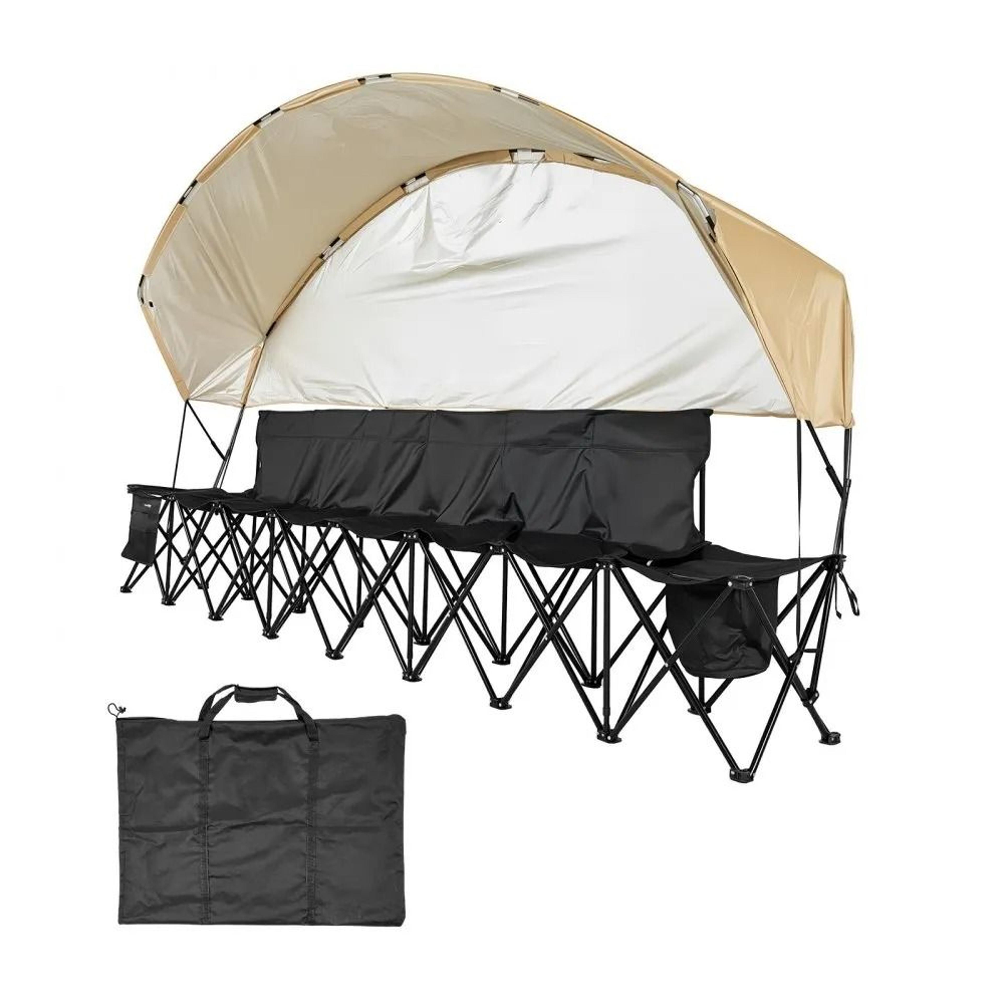 portable folding sports bench 6 seat soccer sideline chair with sunshade