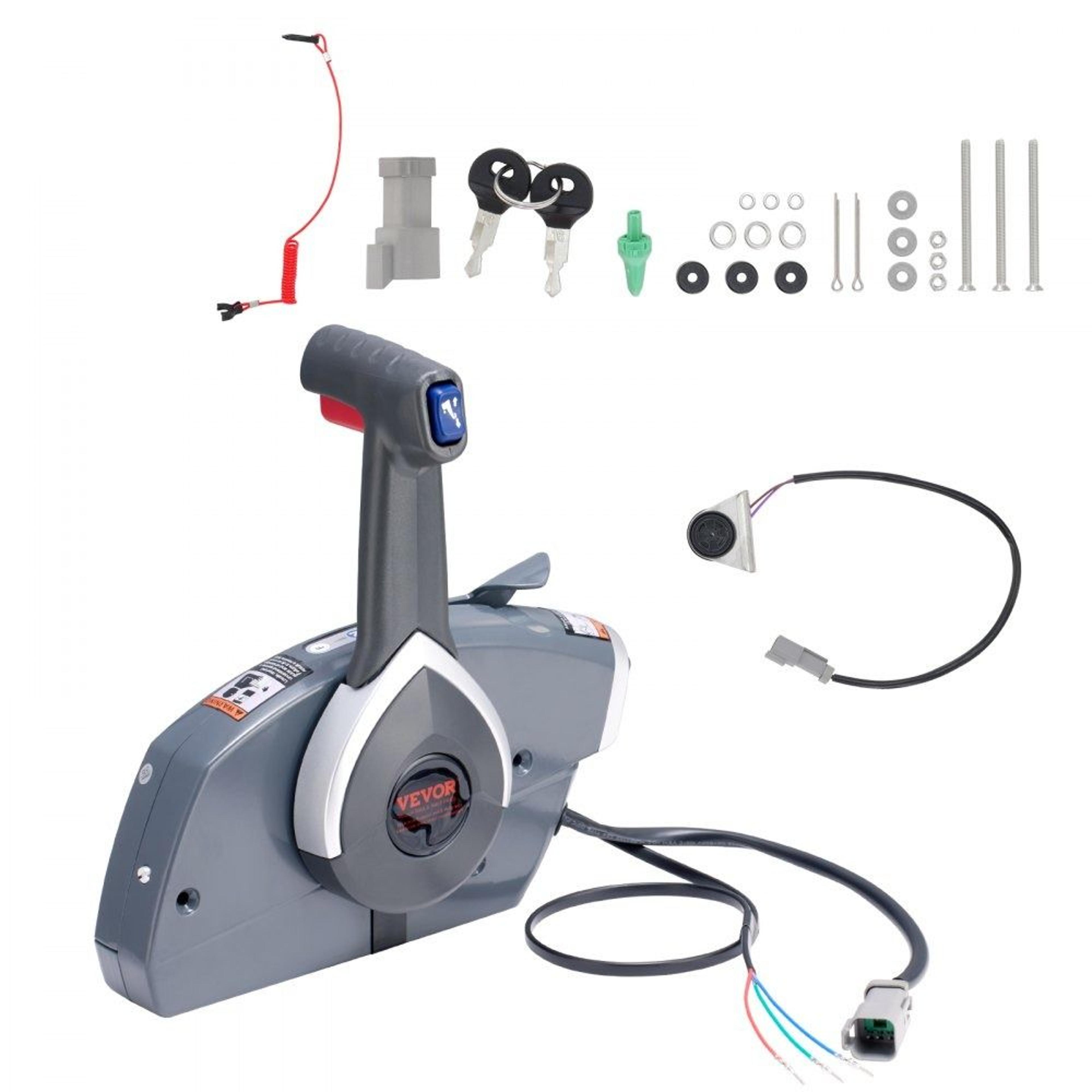 side mounted boat throttle control box with power trim switch for evinrude johnson outboard motors