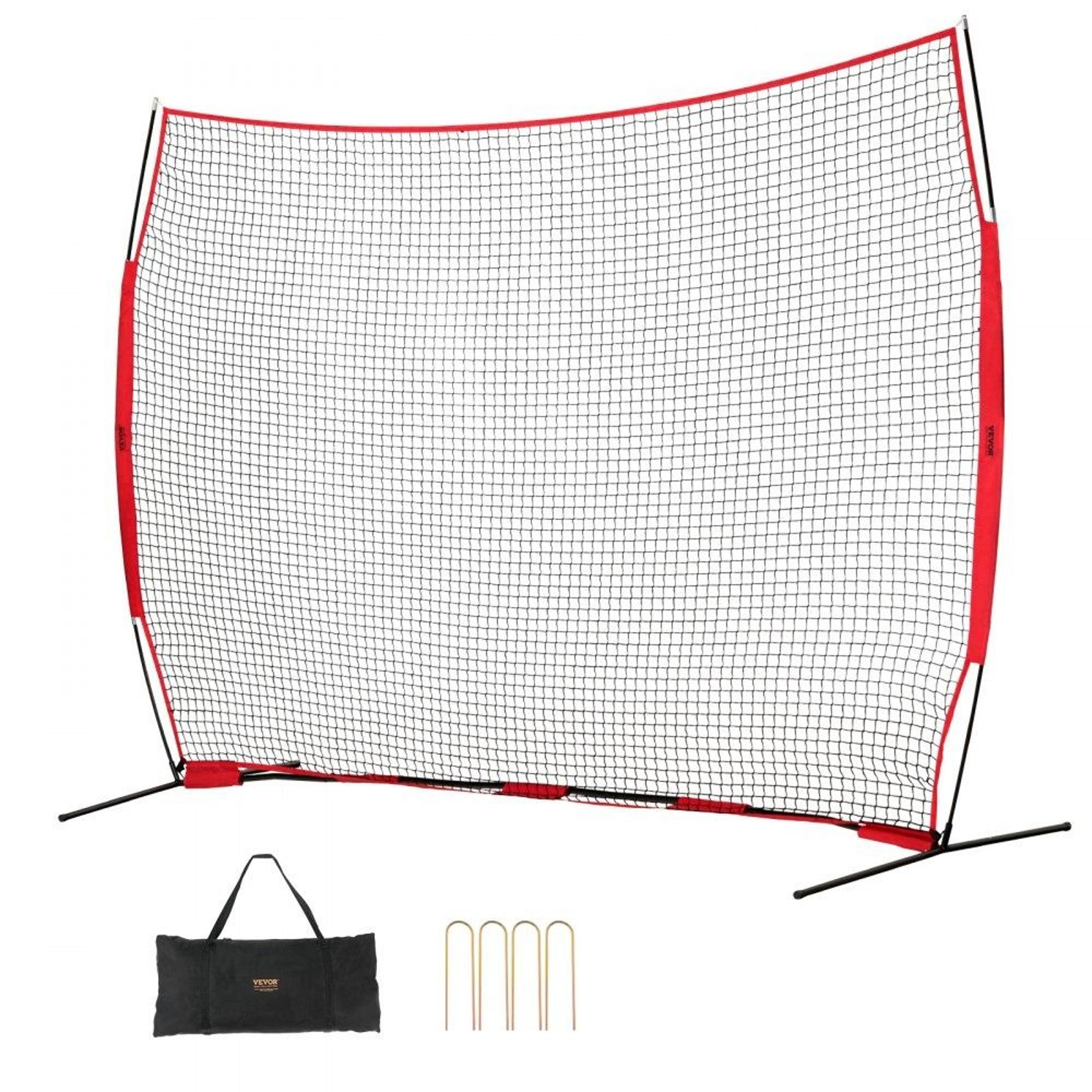 portable baseball backstop net 12x9 ft sports barrier training screen with carry bag
