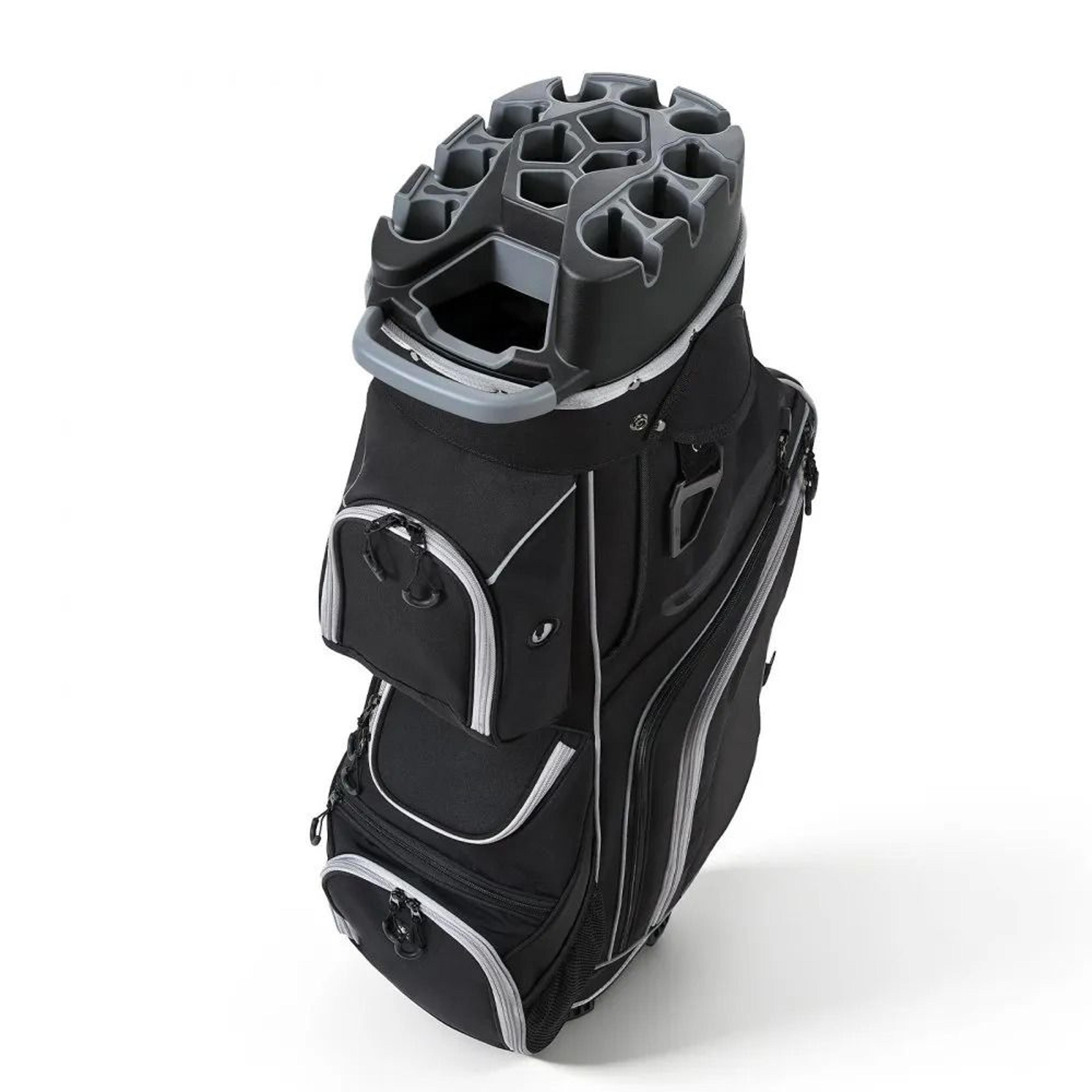 golf cart bag 14 way divider organizer with 13 pockets and rain hood