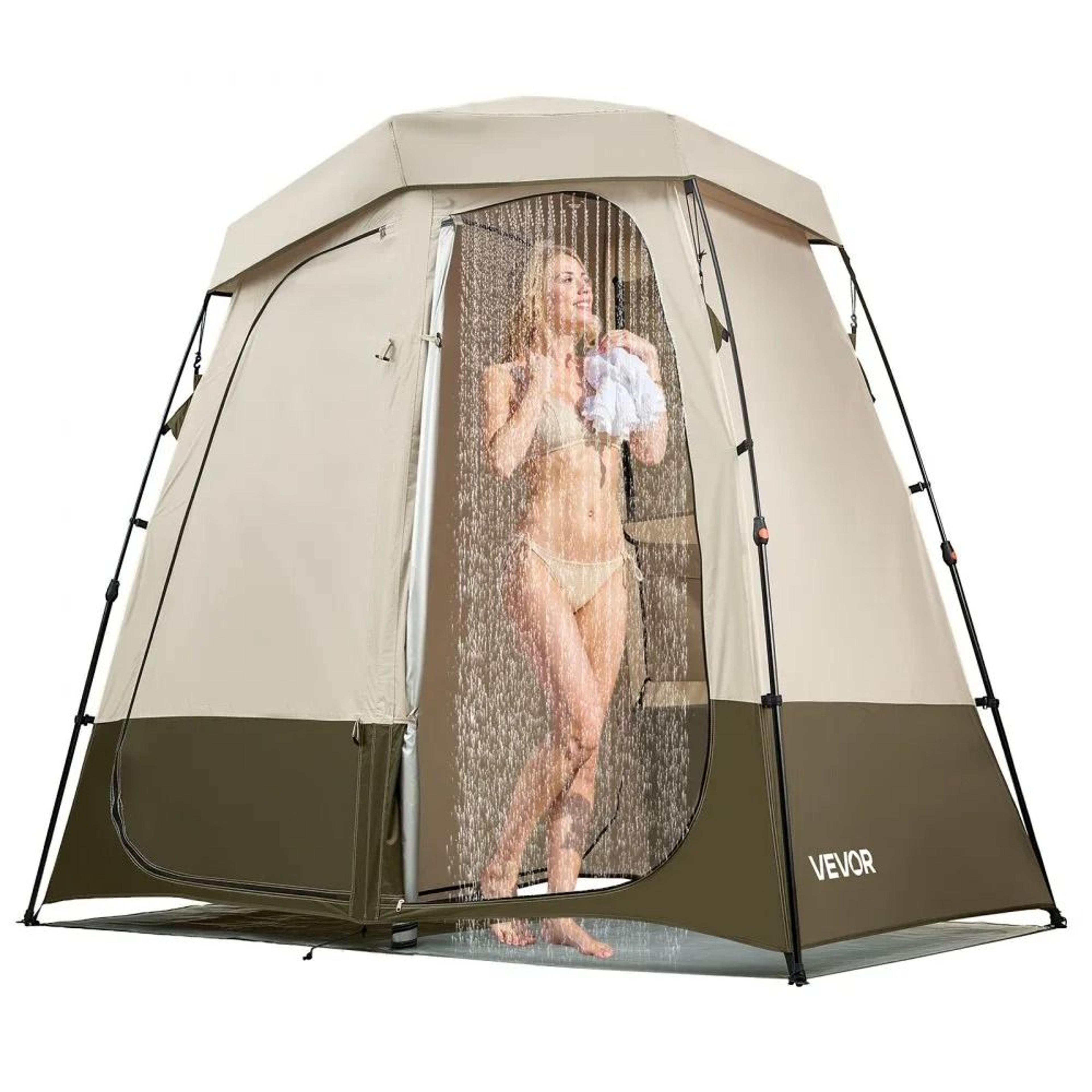 camping shower tent 2 room privacy changing tent with sun protection
