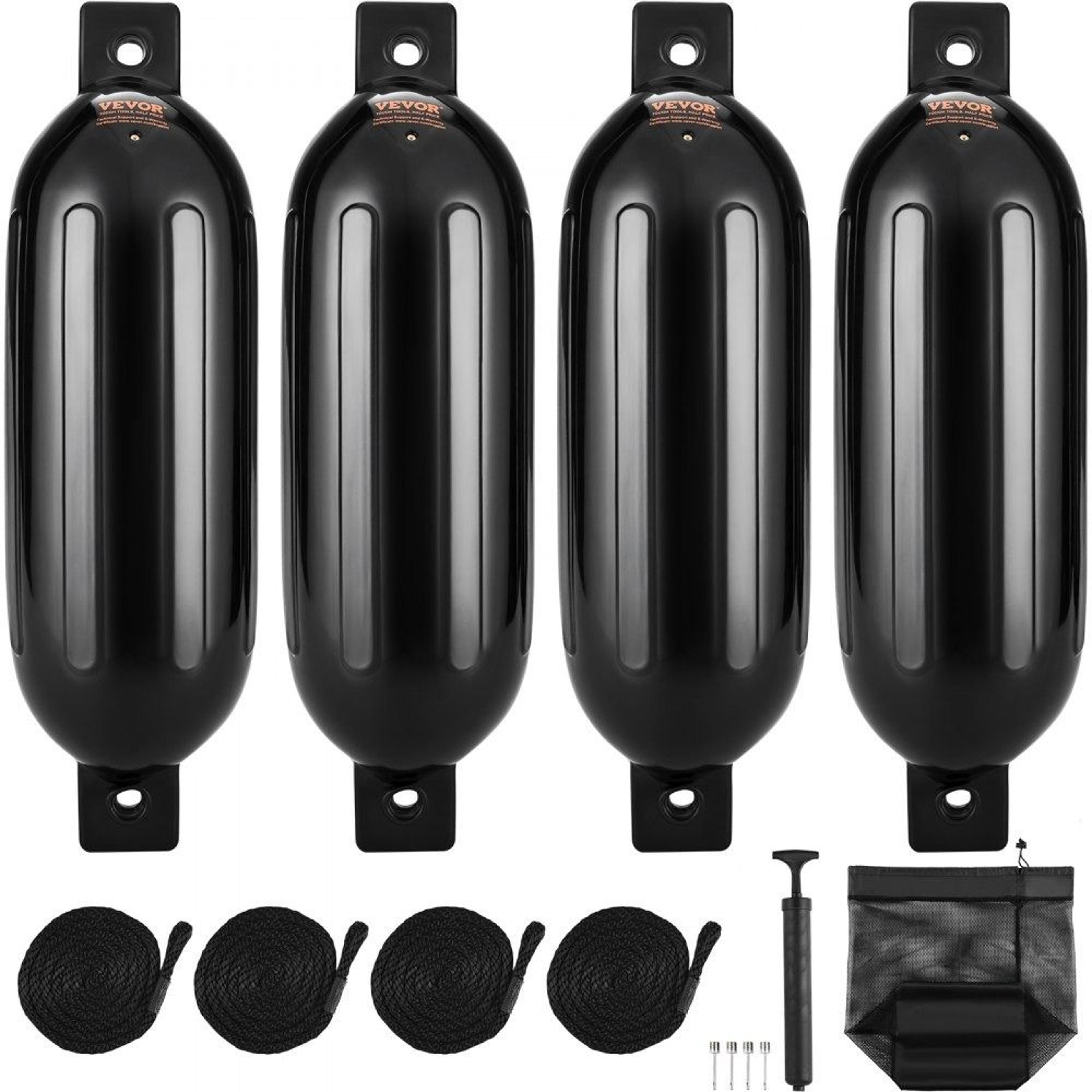 boat fenders 6.5 x 23 inch inflatable dock bumpers with pump and ropes