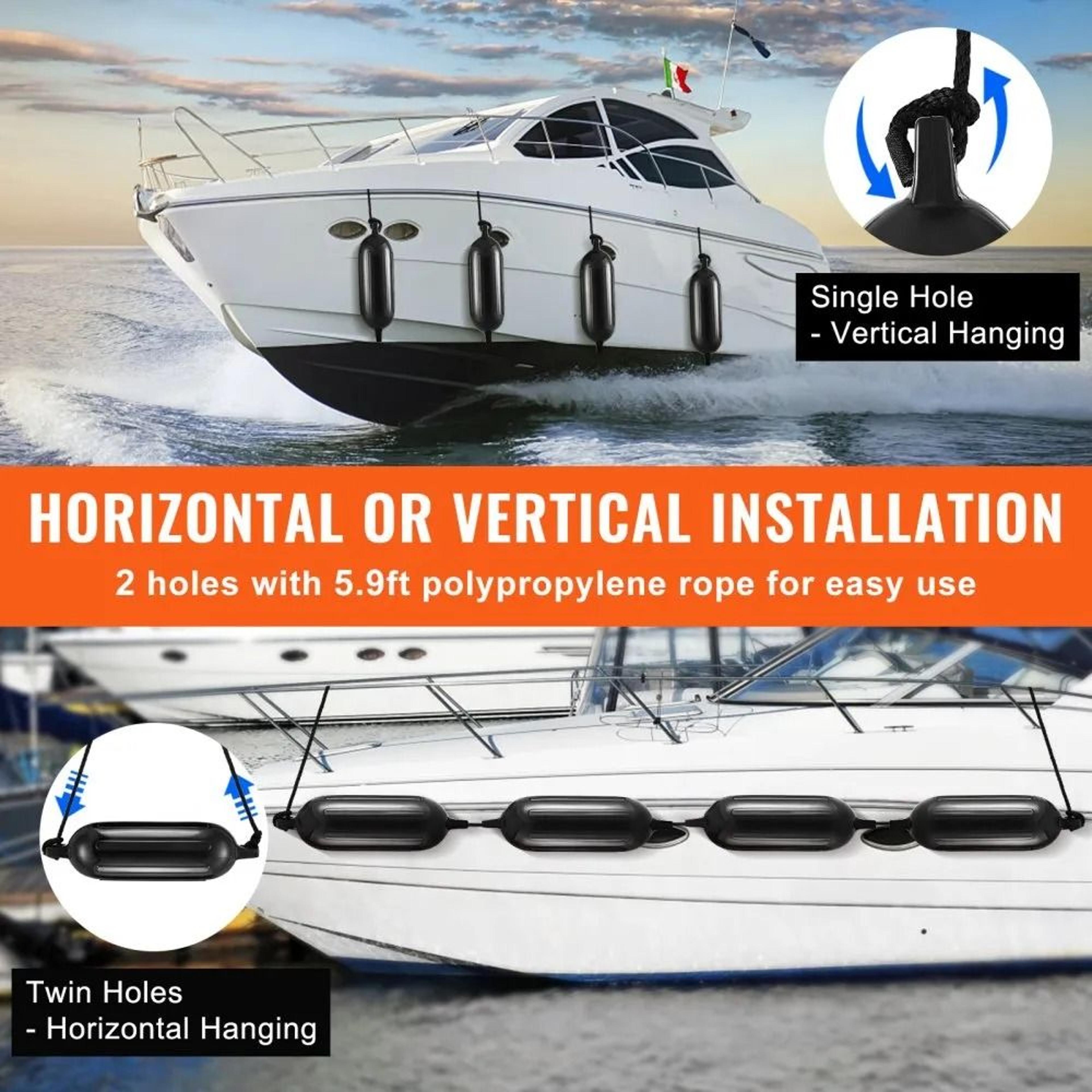 Boat Fenders 65 X 23 Inch Inflatable Dock Bumpers With Pump And Ropes 3