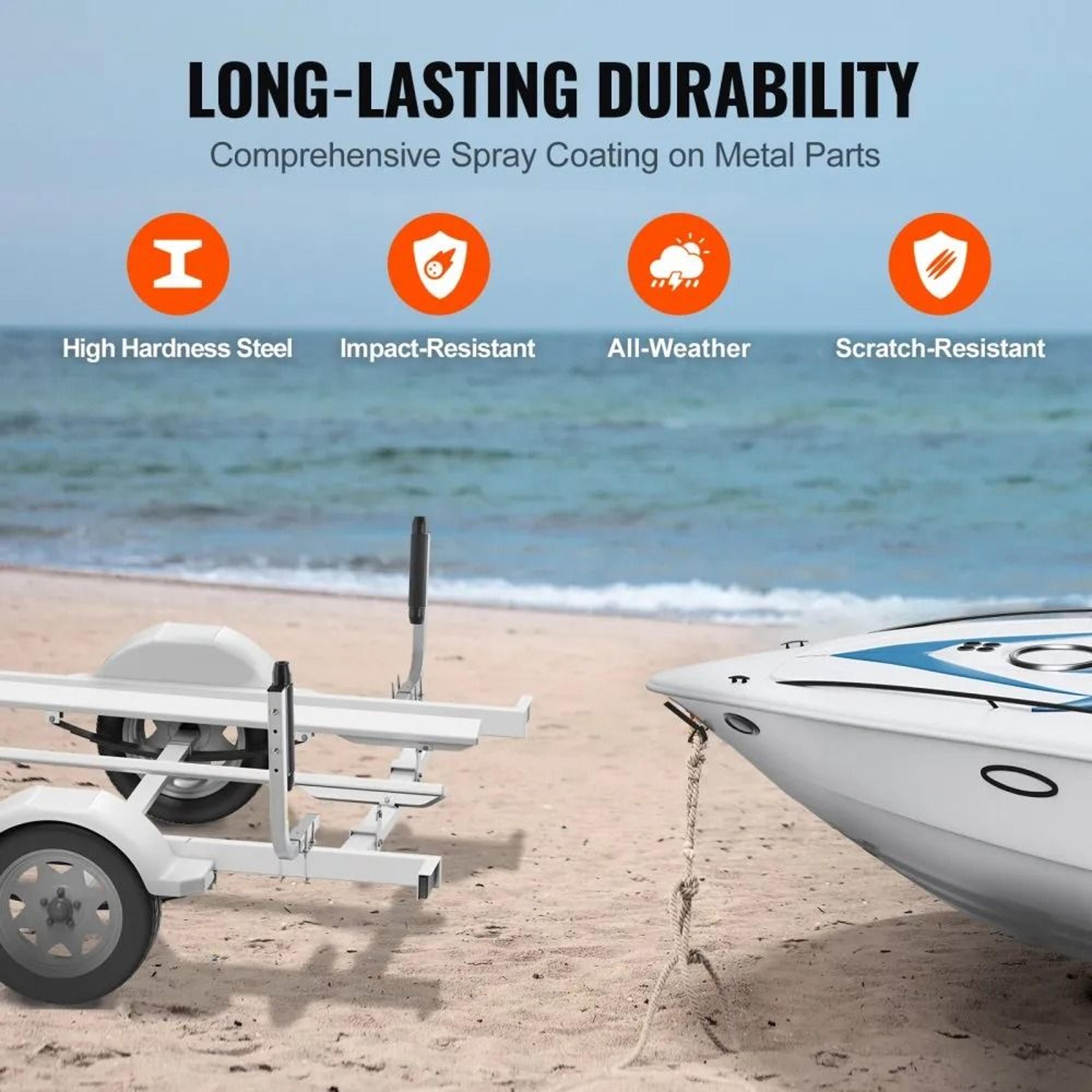 Adjustable Boat Trailer Guide Poles With Rustproof Steel Roller Support 3