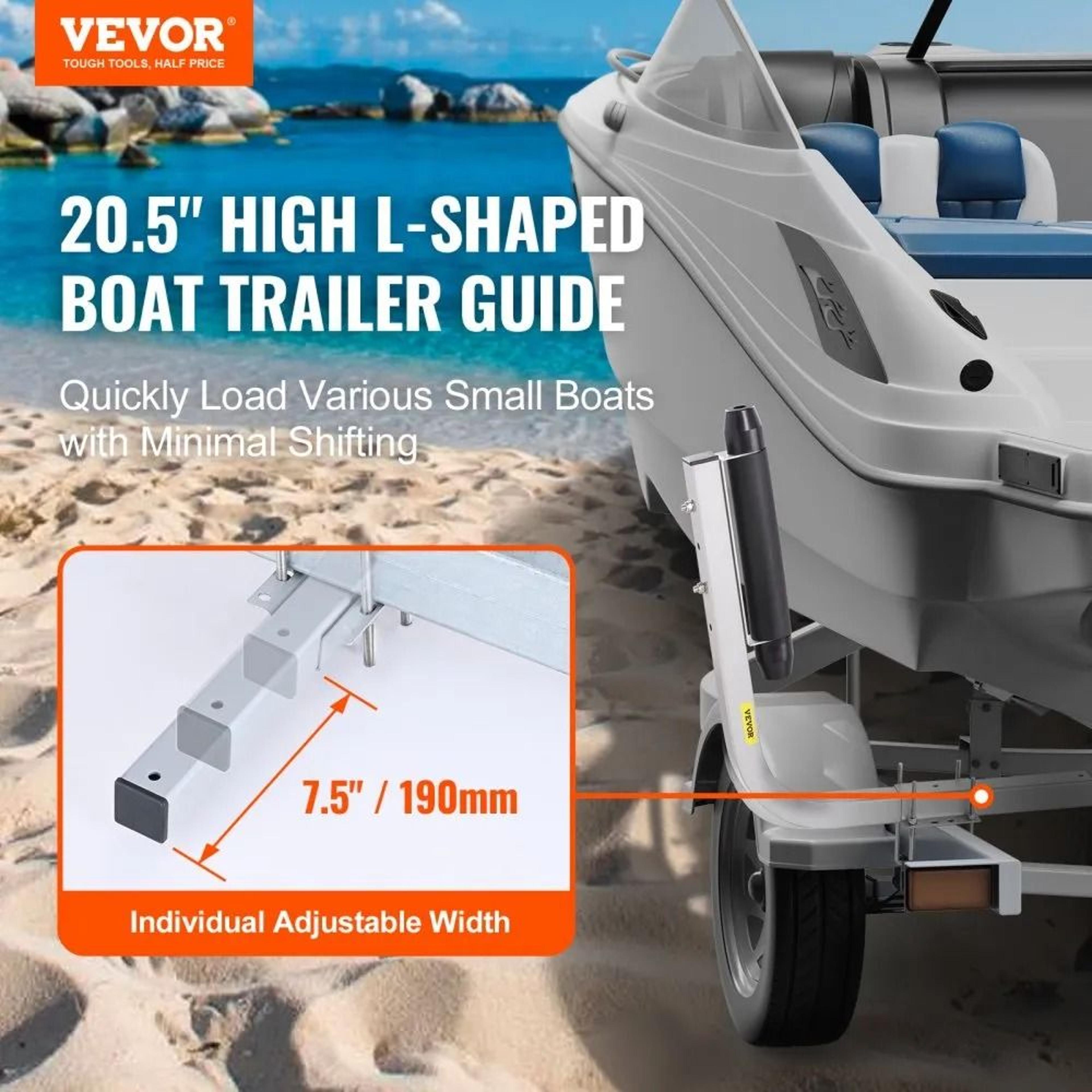 Adjustable Boat Trailer Guide Poles With Rustproof Steel Roller Support 1