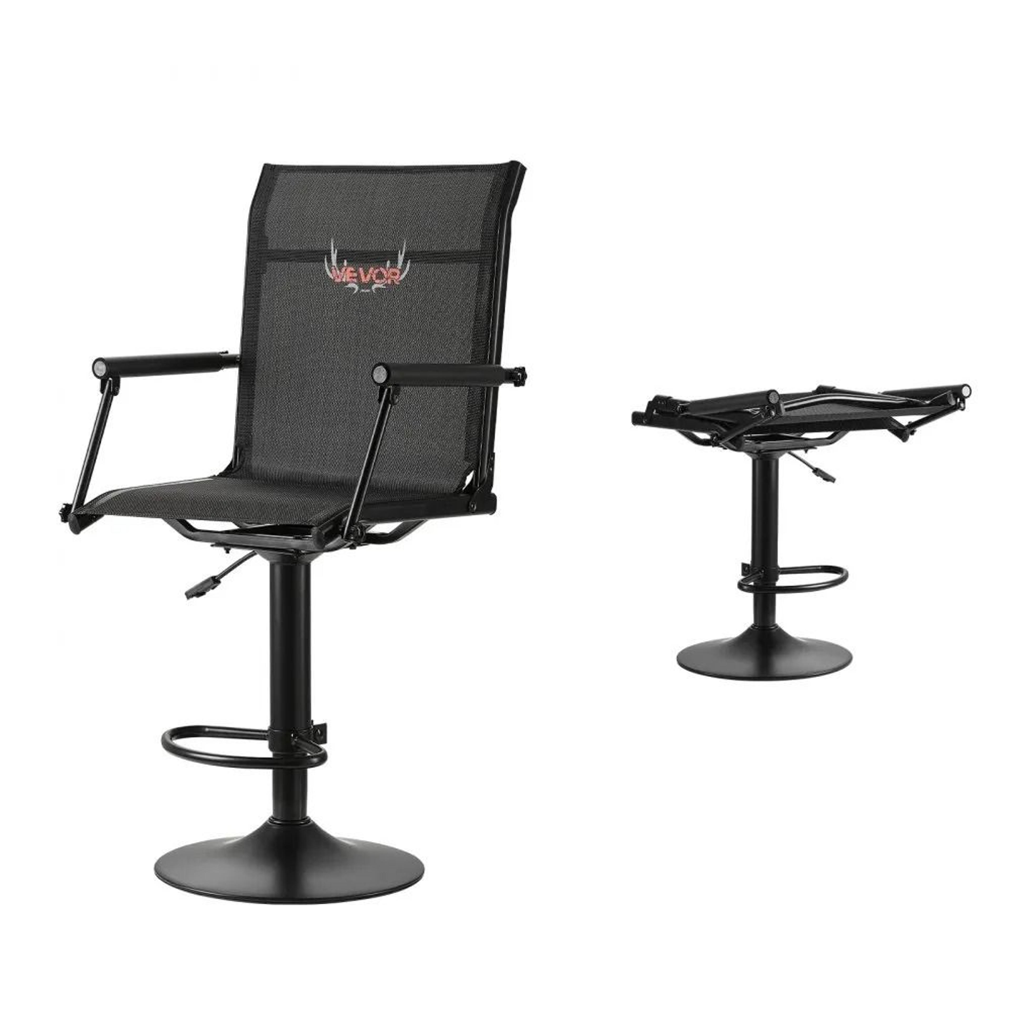 360 swivel hunting chair with silent rotation, adjustable height outdoor blind chair