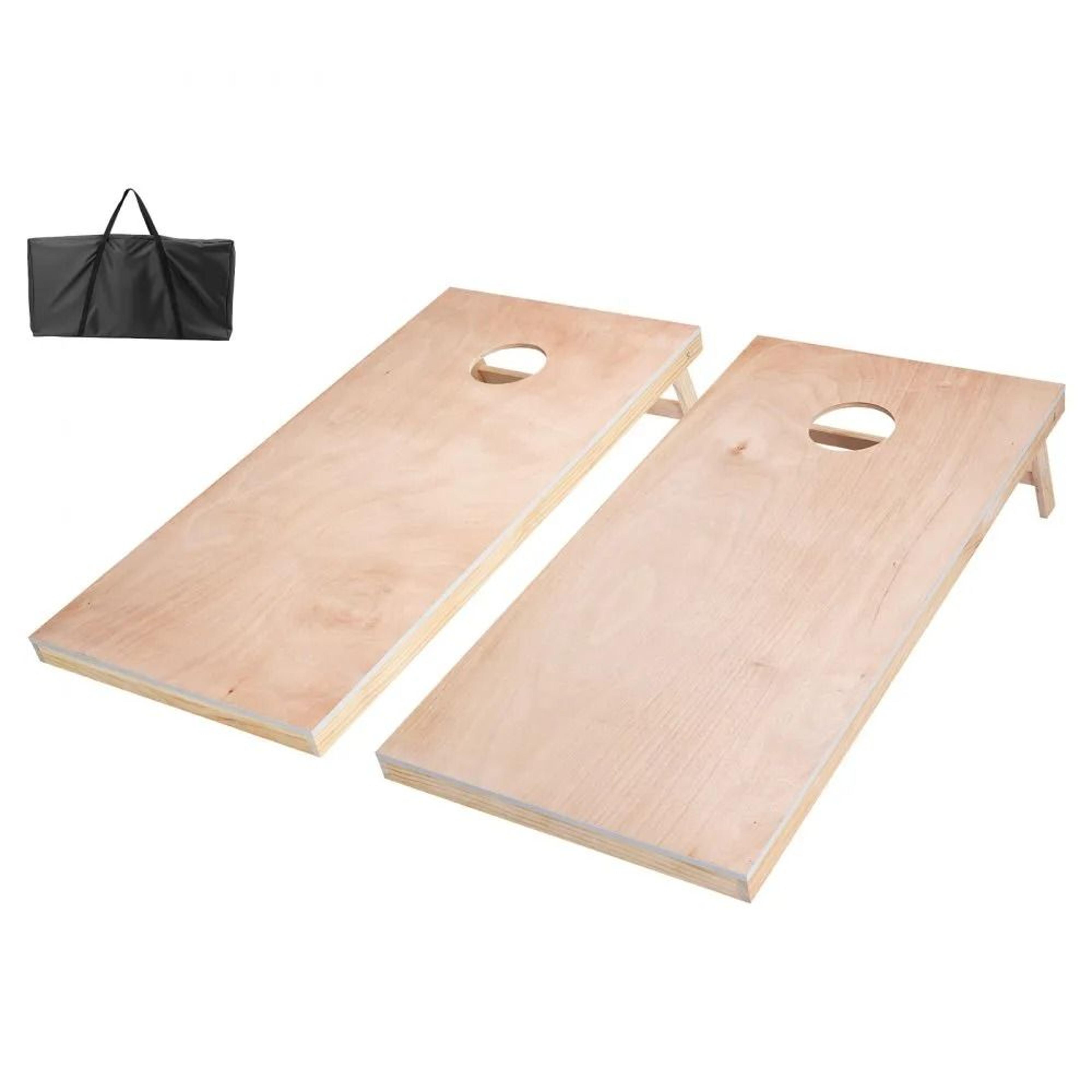 portable cornhole set 4x2 ft solid wood outdoor toss game board with carrying case