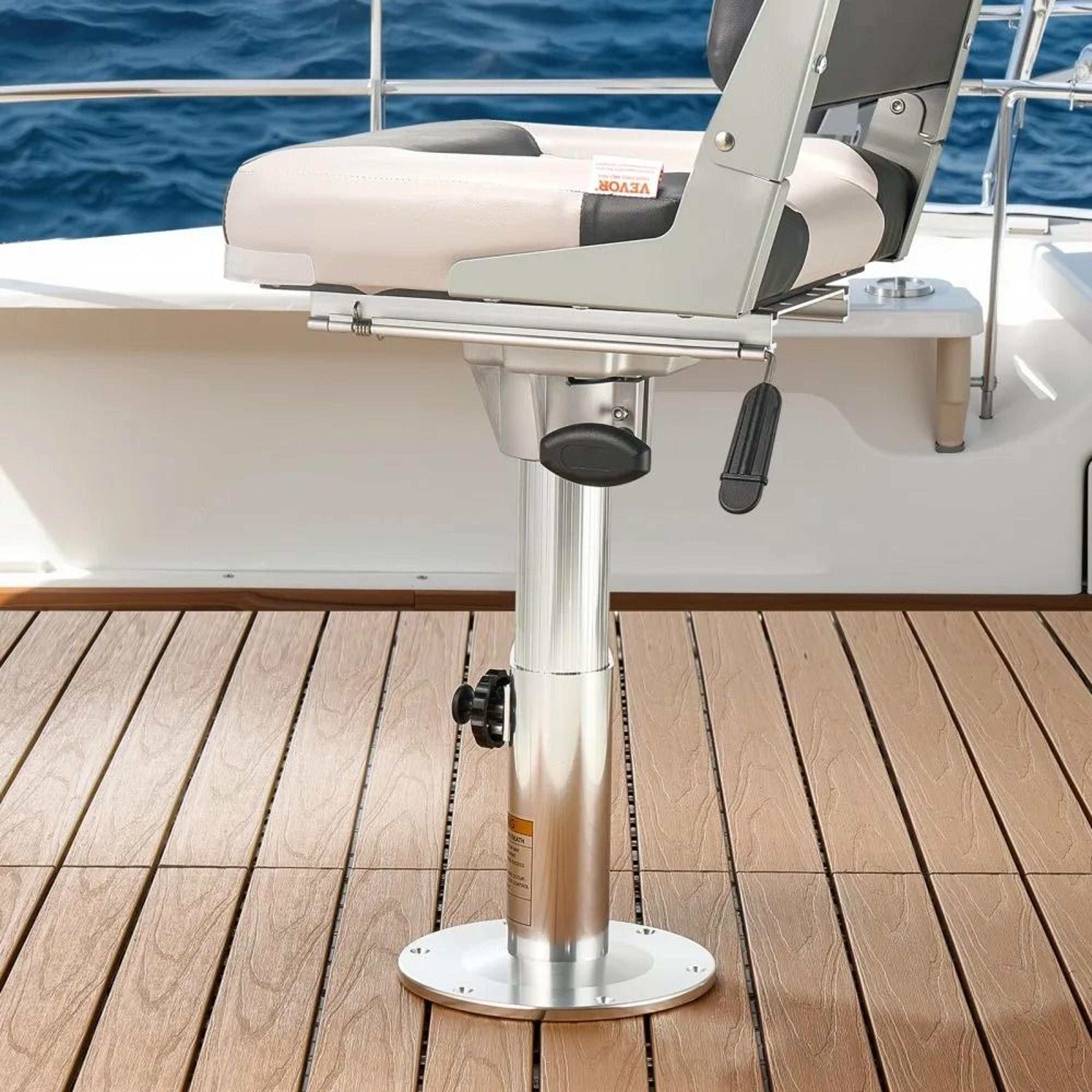 Adjustable Boat Seat Pedestal Sliding Aluminum Boat Chair Base 2