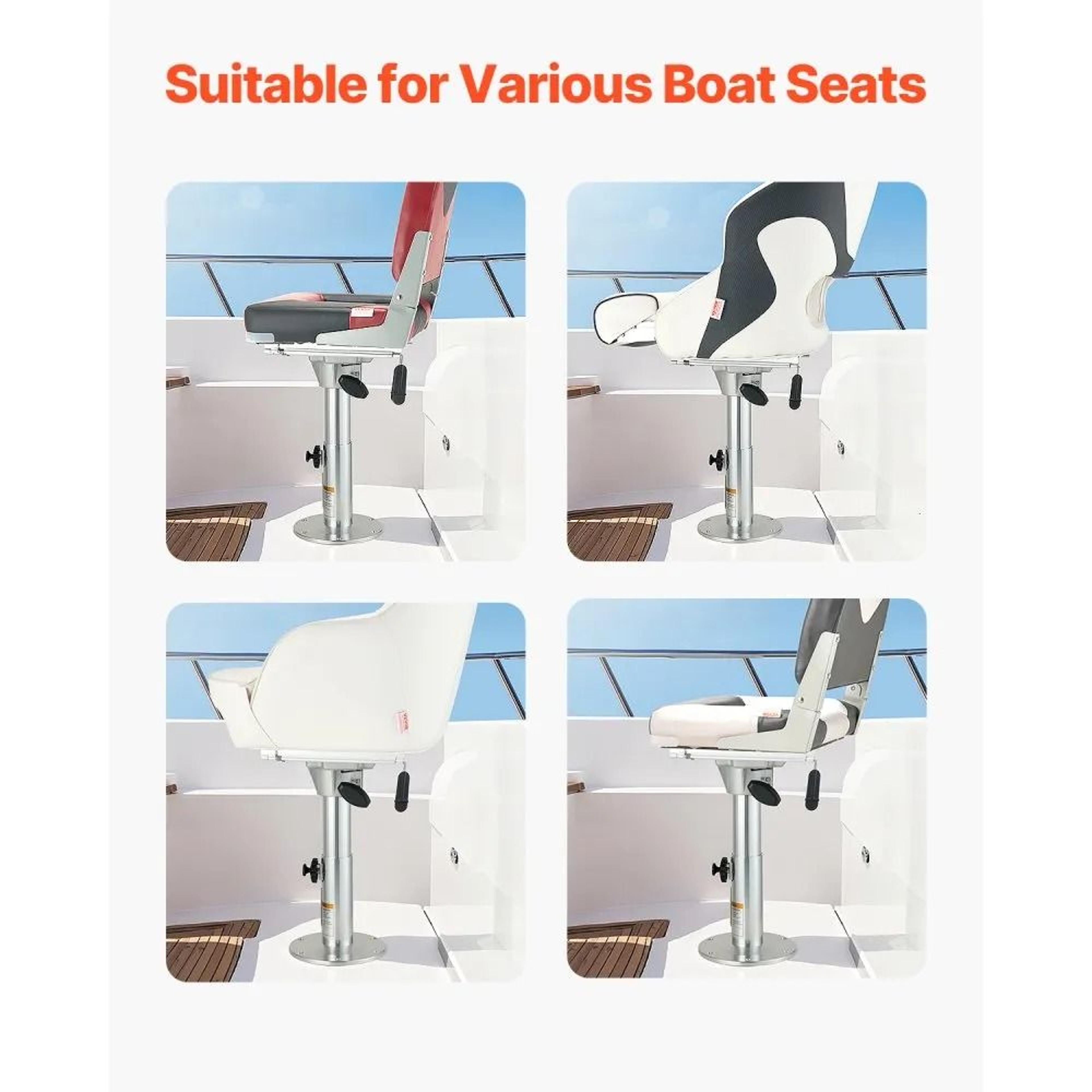Adjustable Boat Seat Pedestal Sliding Aluminum Boat Chair Base 6